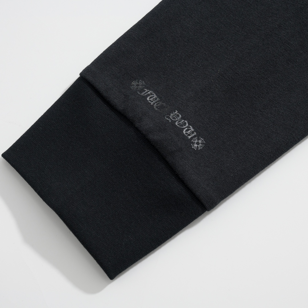 CH Chrome Hearts Sanskrit Long-Sleeve T-ShirtCustom-made comfortable cotton fabric, chest pocket design, Sanskrit print on collar and sleevesSizes S-XL