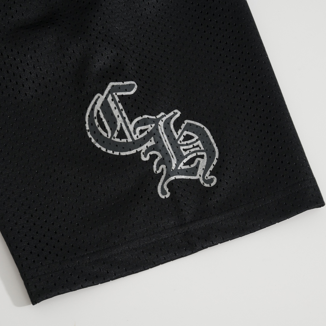 CH Chrome Hearts Ice Hockey Short-Sleeve T-ShirtCustom mesh material, Sanskrit print, woven label embellishment, V-neck design, skin-friendly and comfortableSizes S, M, L