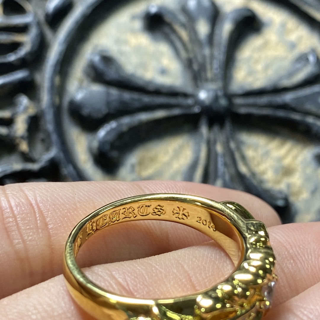 Authentic KkChrome Hearts 22k Gold Keeper Ring