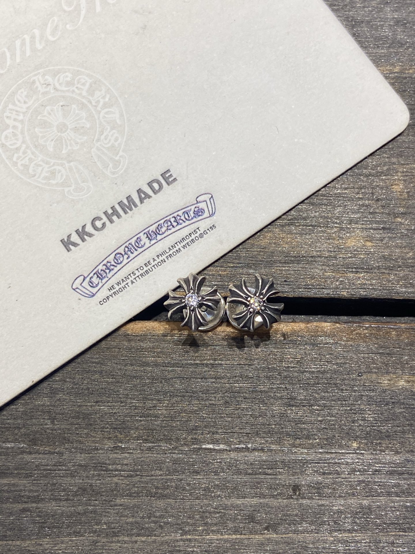 Customer order 🔝 Single diamond square cross flower earrings VVS setting