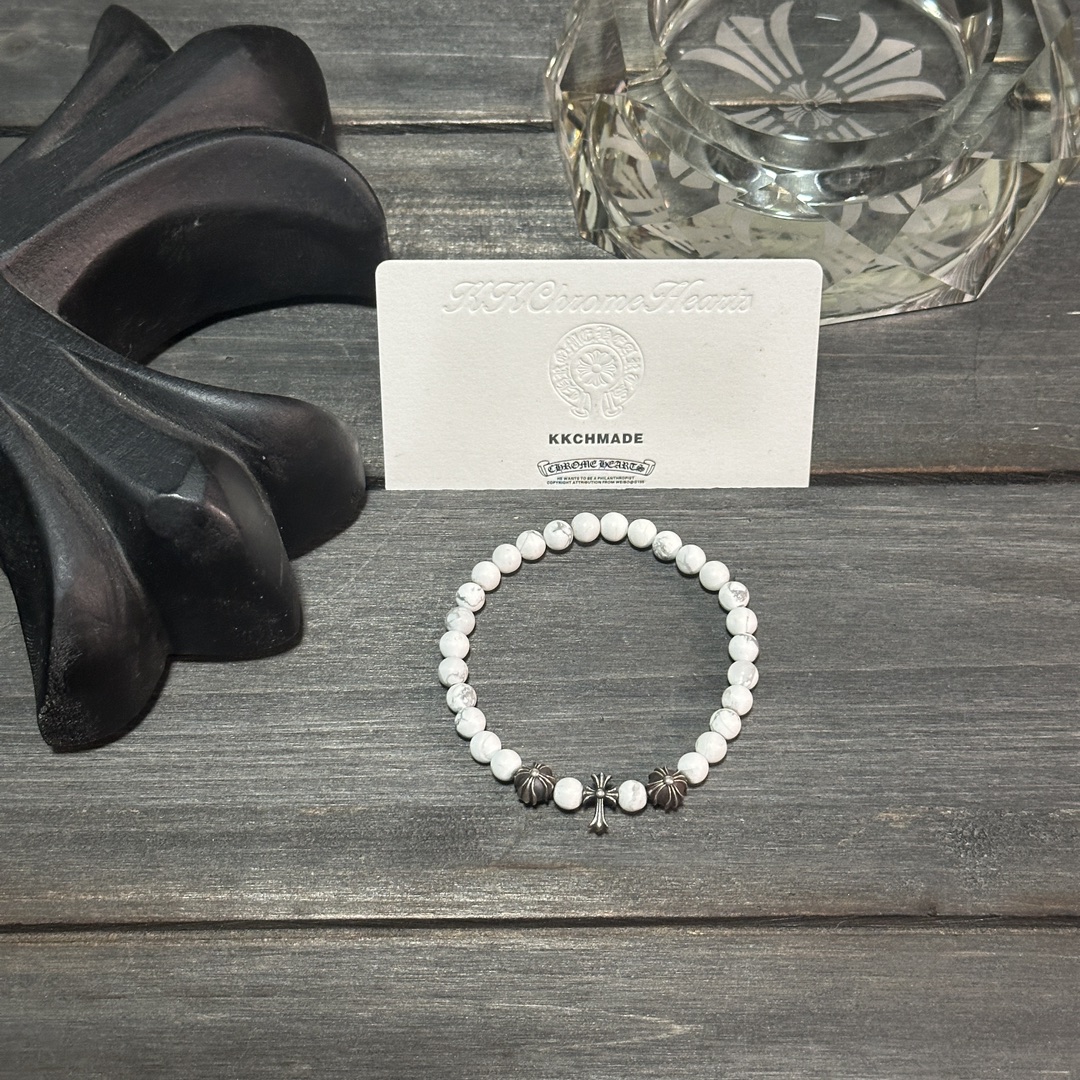 Hot-selling white agate 3-bead bracelet