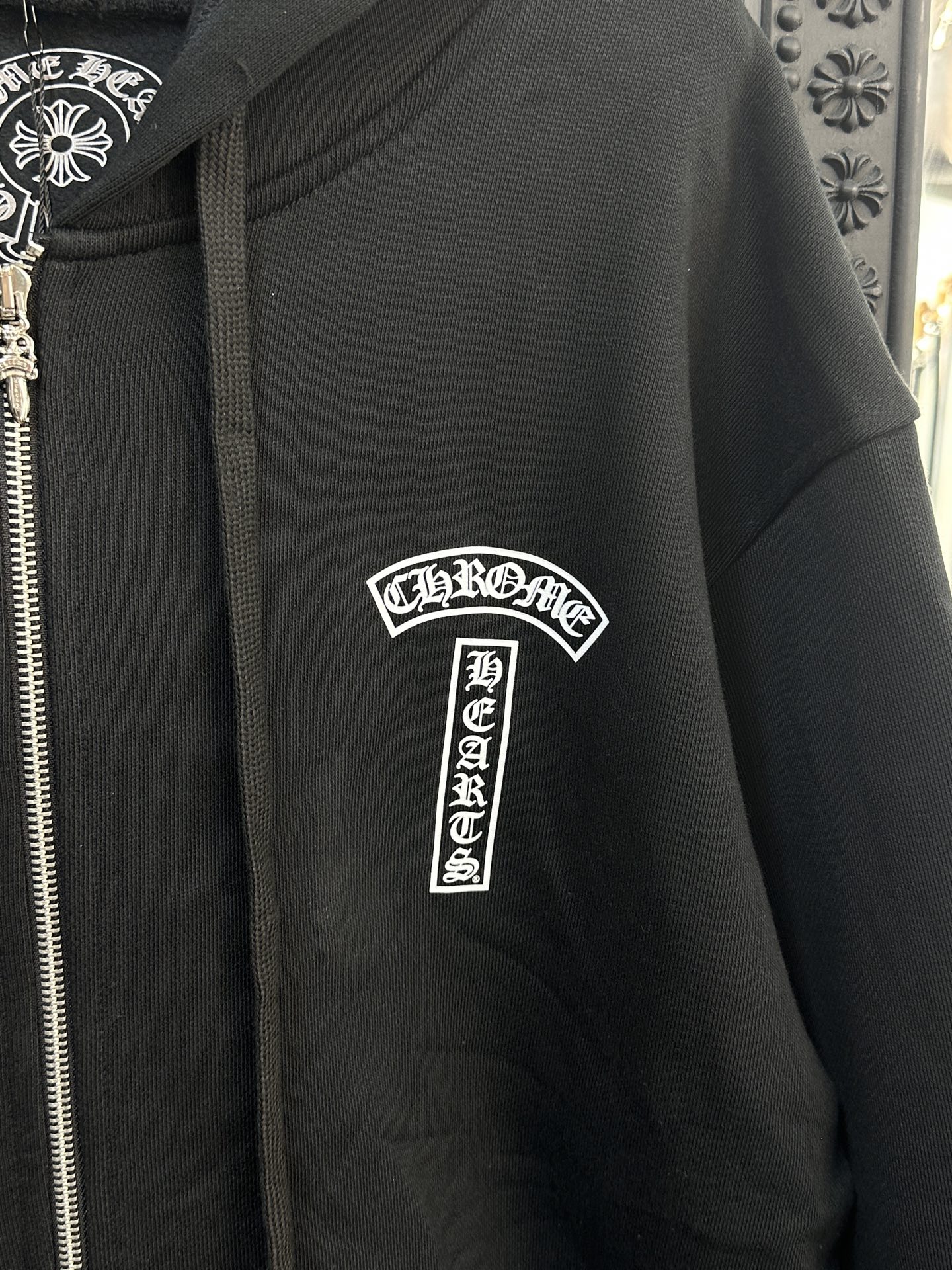 Chrome Hearts USA Exclusive Zip-Up Sweatshirt with Sanskrit Logo on the BackSize: S M L XL