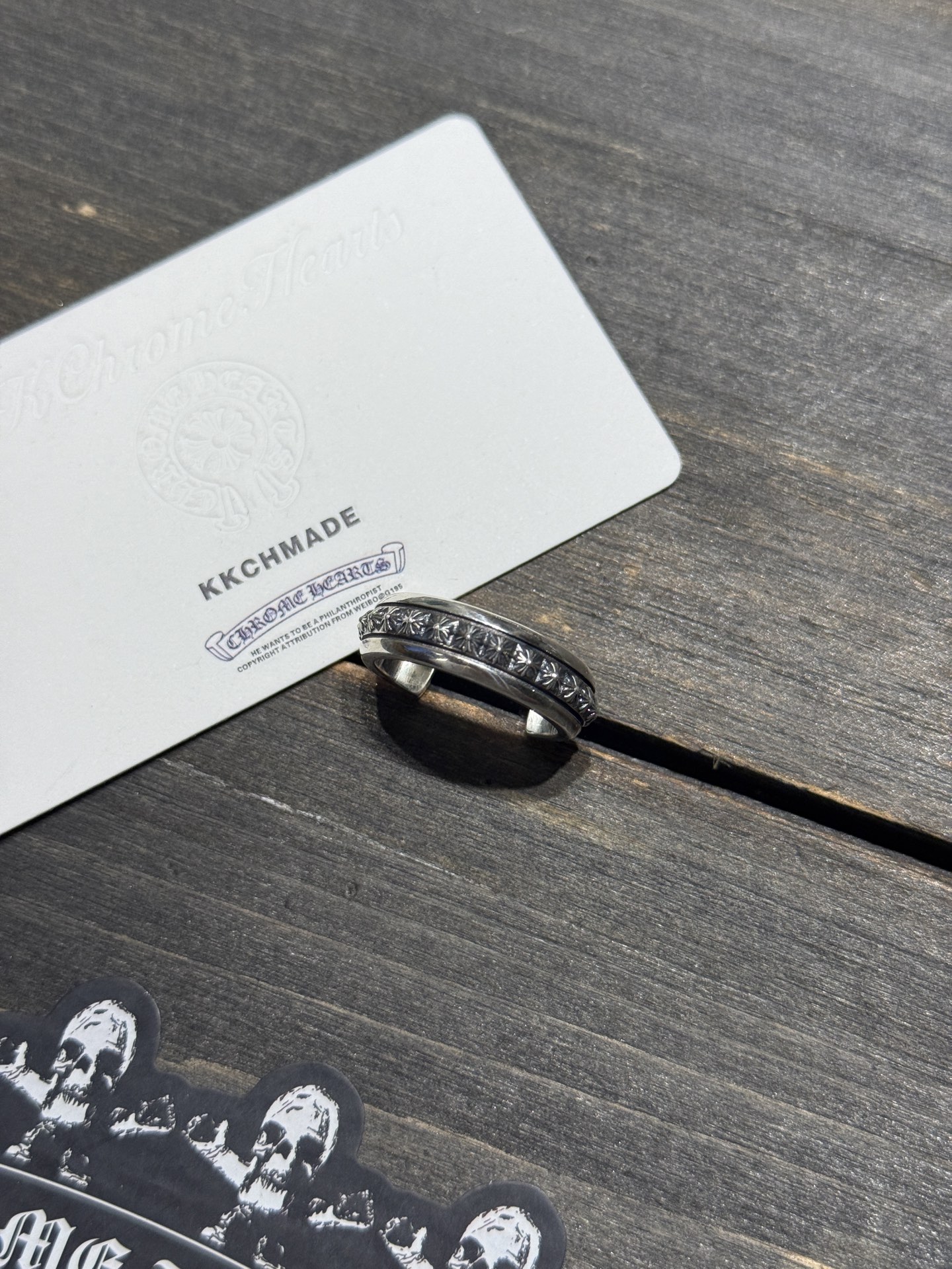 Open floral cross ring, all sizes in stock.