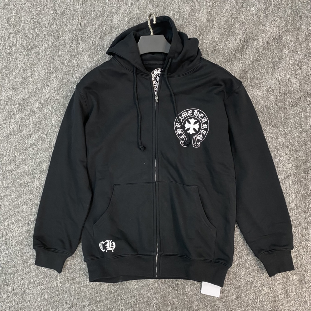 Chrome Hearts Classic Sanskrit Letter Zip-Up SweatshirtMade of 42-count 380g pure cotton, featuring a custom antique silver zipper pull, imported ink printing for a three-dimensional effect, complex colors, and high cost. Perfectly customized to ord