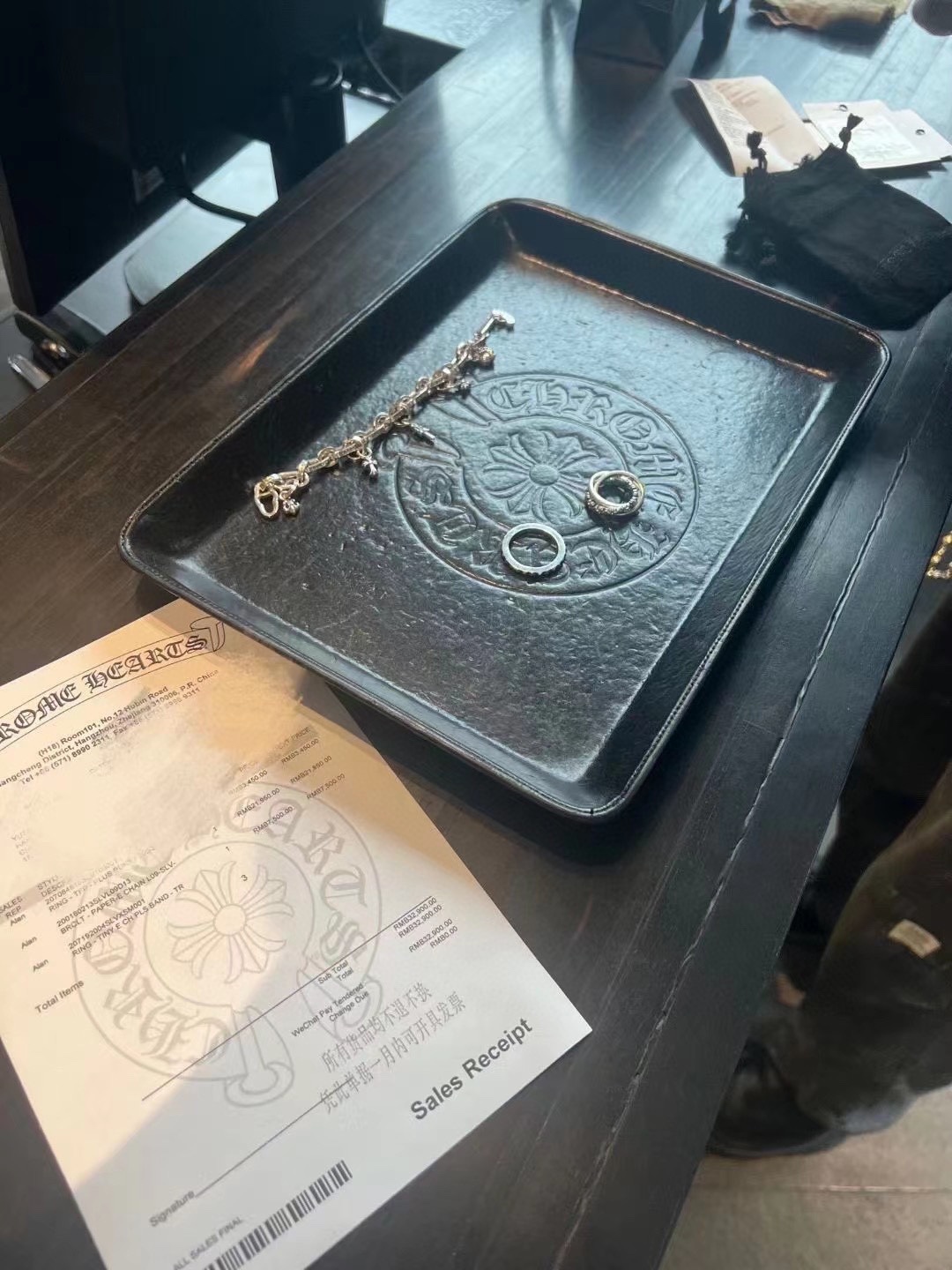 Chrome Hearts Triple Cross Ring. Purchased from a Hangzhou boutique for ¥7500. 100% 925 sterling silver with an antique finish. No replicas without genuine pieces. Perfectly replicated engraving details. Width is accurate. A very unique design with h