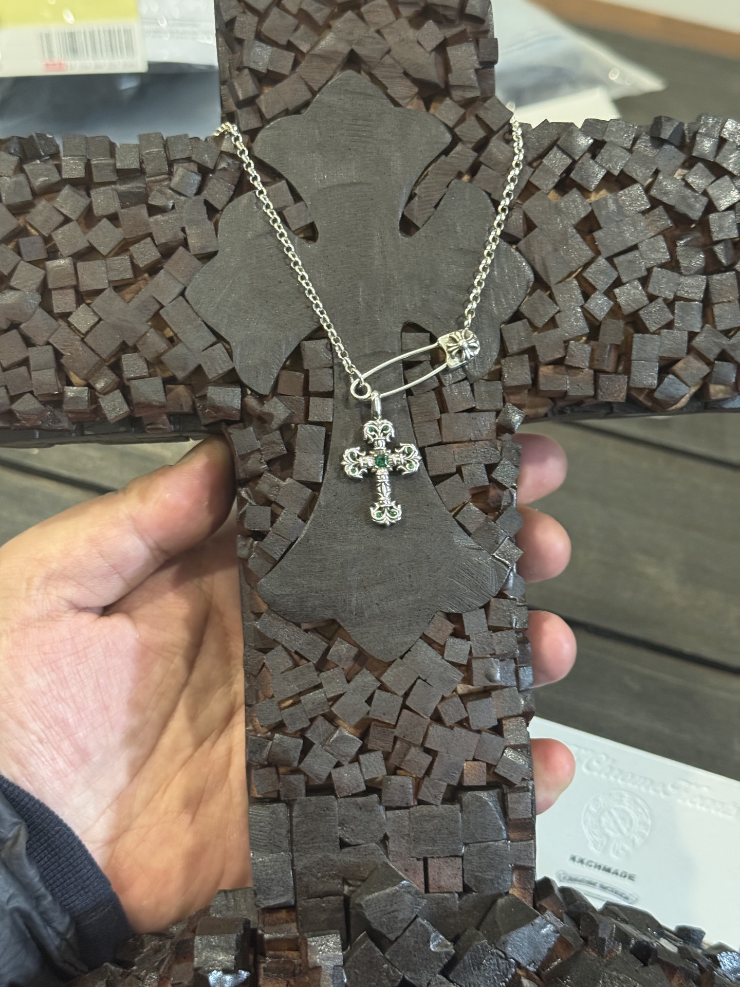 Fully diamond Mini Flame Cross - In stock!