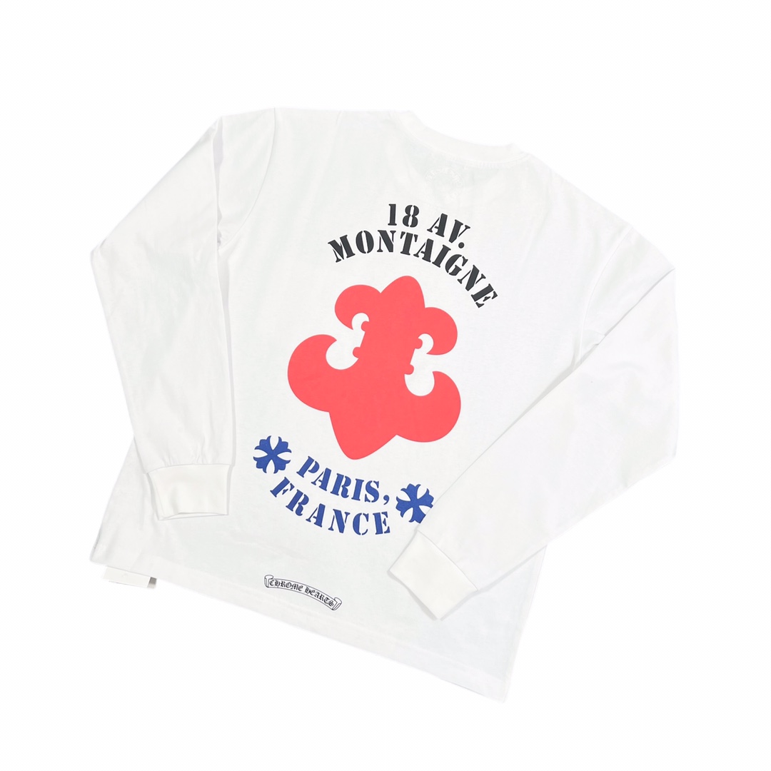 Chrome Hearts Paris Store Exclusive: Red Scout Floral Long-Sleeve T-ShirtThis T-shirt is made of custom-woven and dyed 210g pure cotton plain weave high-density fabric. The all-over print uses the same thermosetting ink material; the ink setting ma