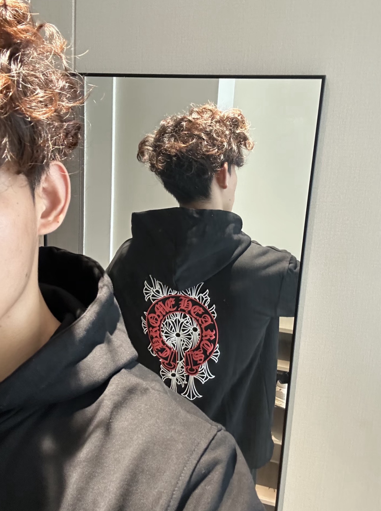 Chrome Hearts Red Horseshoe Phantom Cross Print Zip-Up Sweatshirt JacketSize: S M L XL