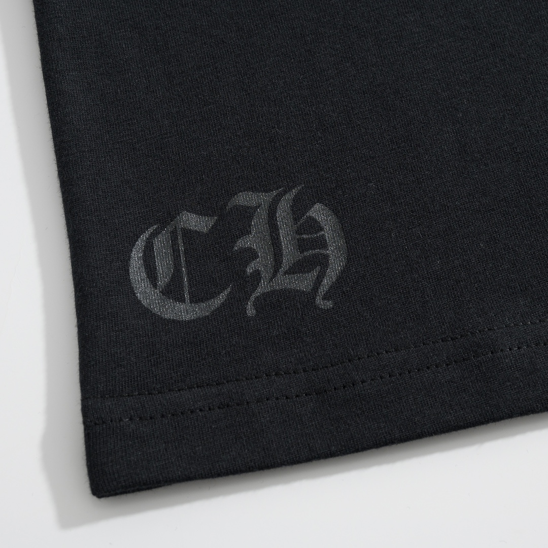 CH Chrome Hearts Sanskrit Long-Sleeve T-ShirtCustom-made comfortable cotton fabric, chest pocket design, Sanskrit print on collar and sleevesSizes S-XL