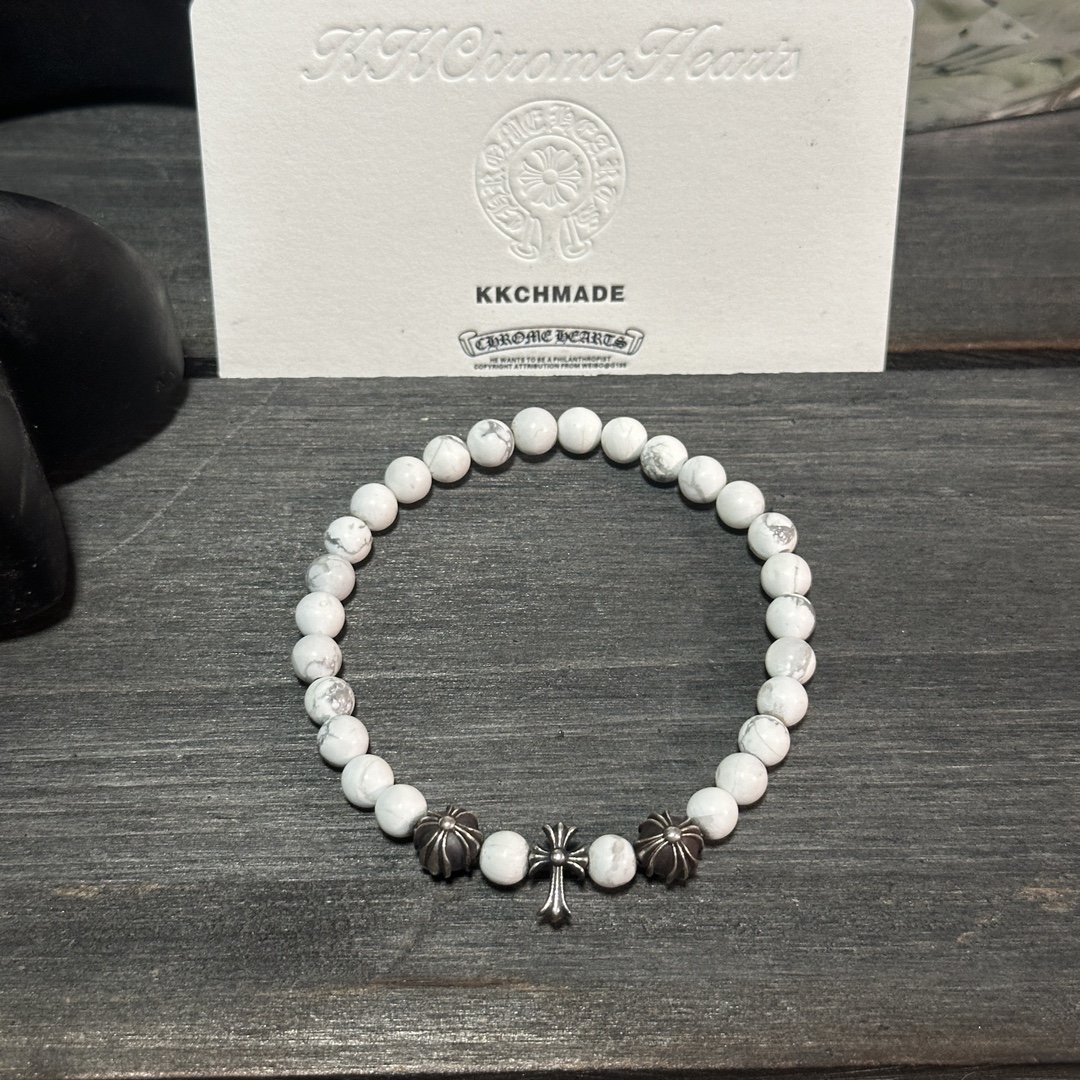 Hot-selling white agate 3-bead bracelet