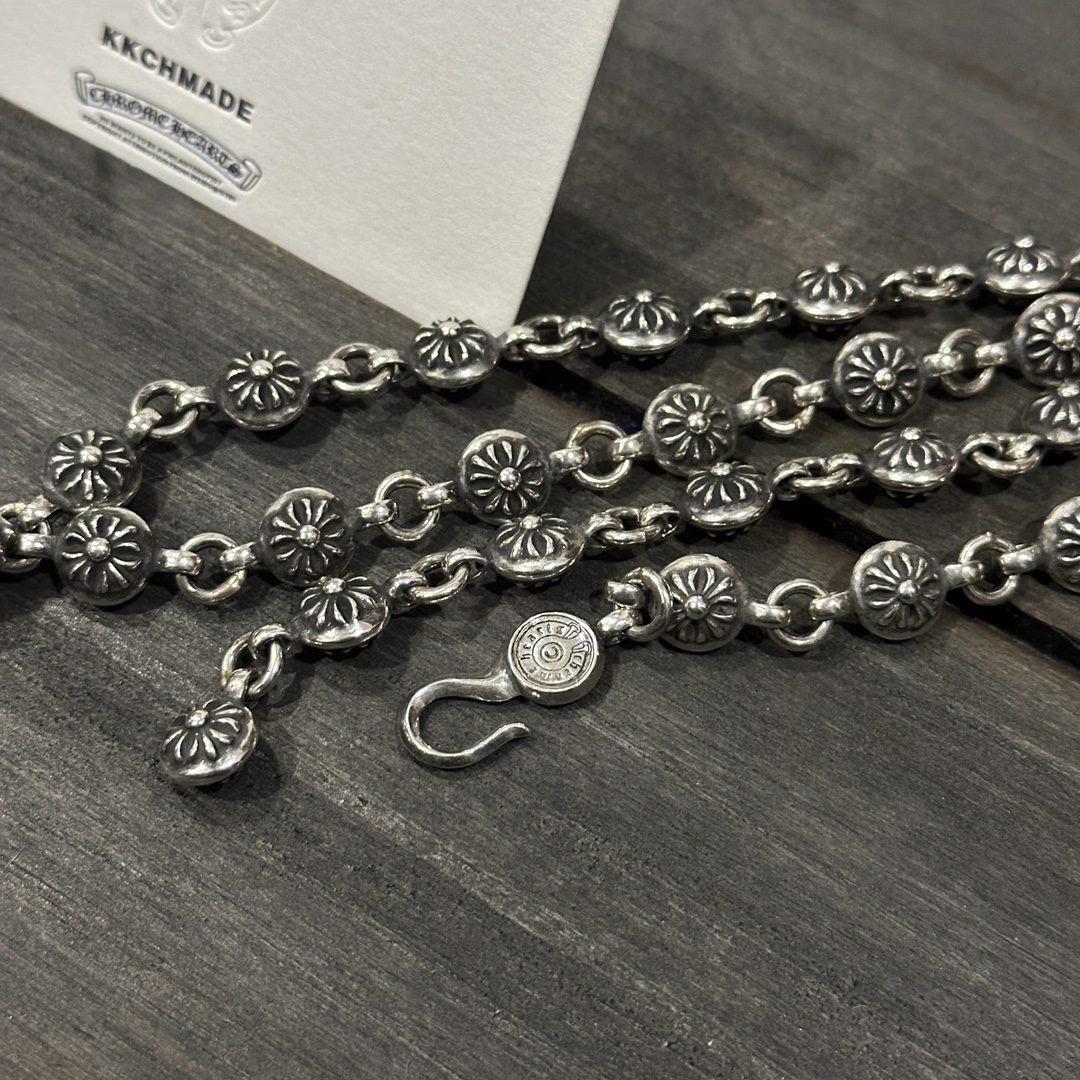 Custom-made VVS Moissanite Flame Cross Binding Cross Flower Ball Chain