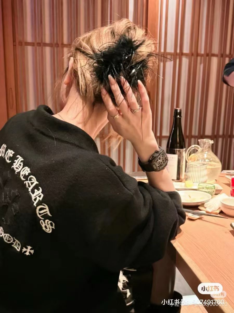 Chrome Hearts Black Cashmere Cardigan with Cross Applique and Sanskrit Embroidery; Oversized Silver Button CardiganSize: S M L