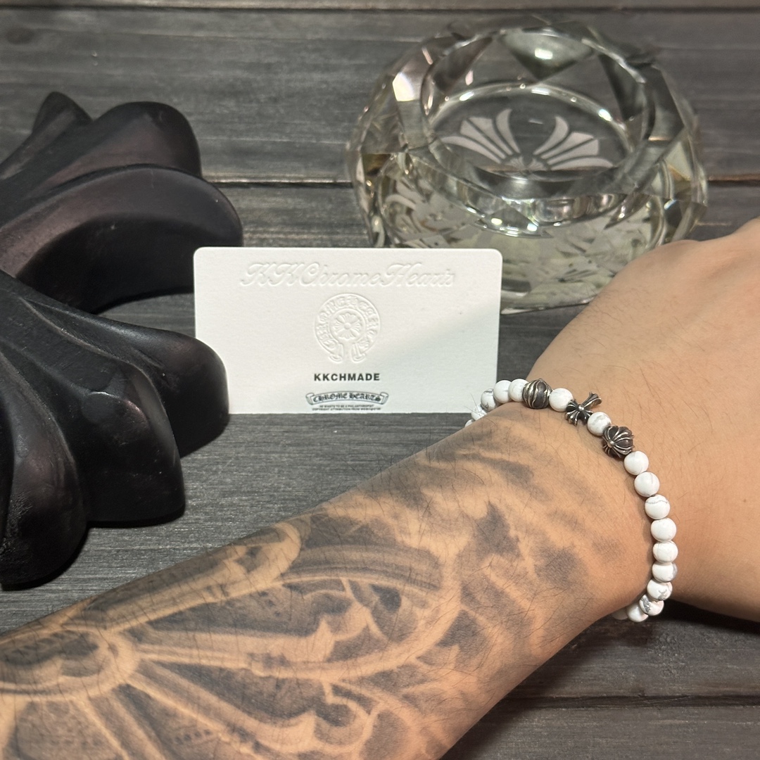 Hot-selling white agate 3-bead bracelet