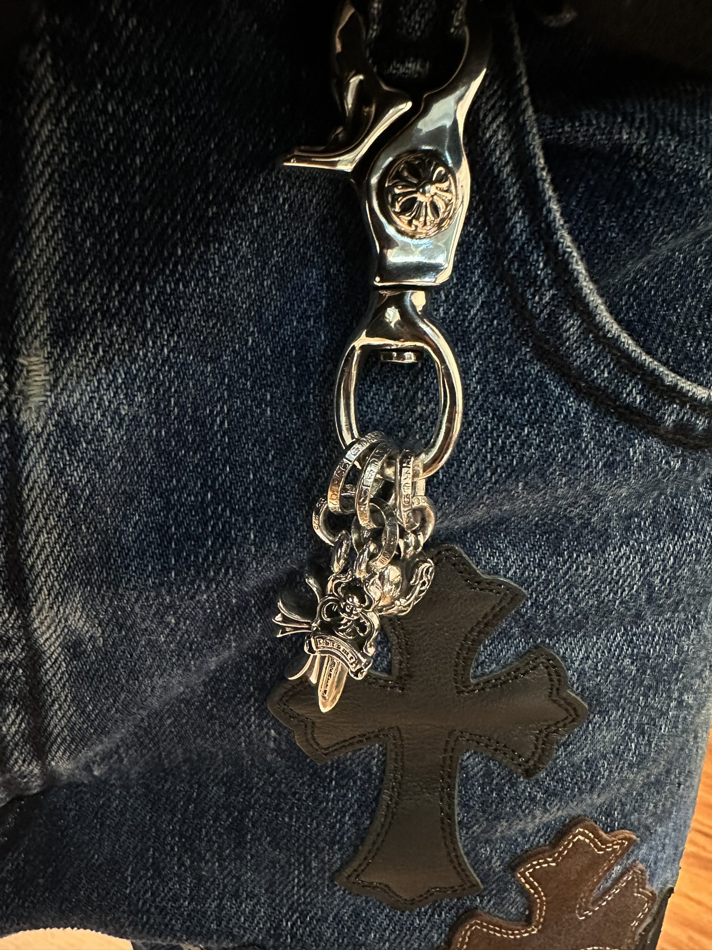 Limited stock available. Rare three-pendant keychain.