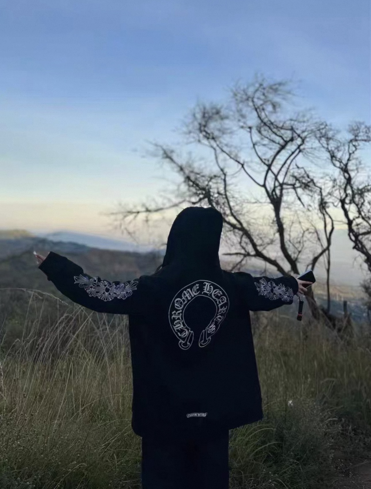 Chrome Hearts Horseshoe Vine Floral Sleeve Profanity Zipper HoodieSize: S M L XL