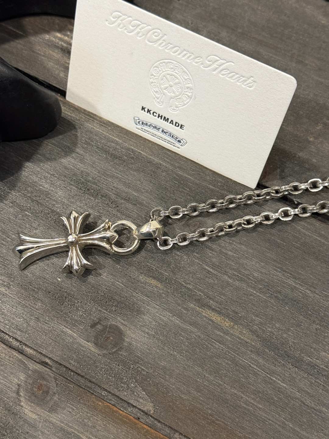 Customer order: teardrop cross + PP letter chain