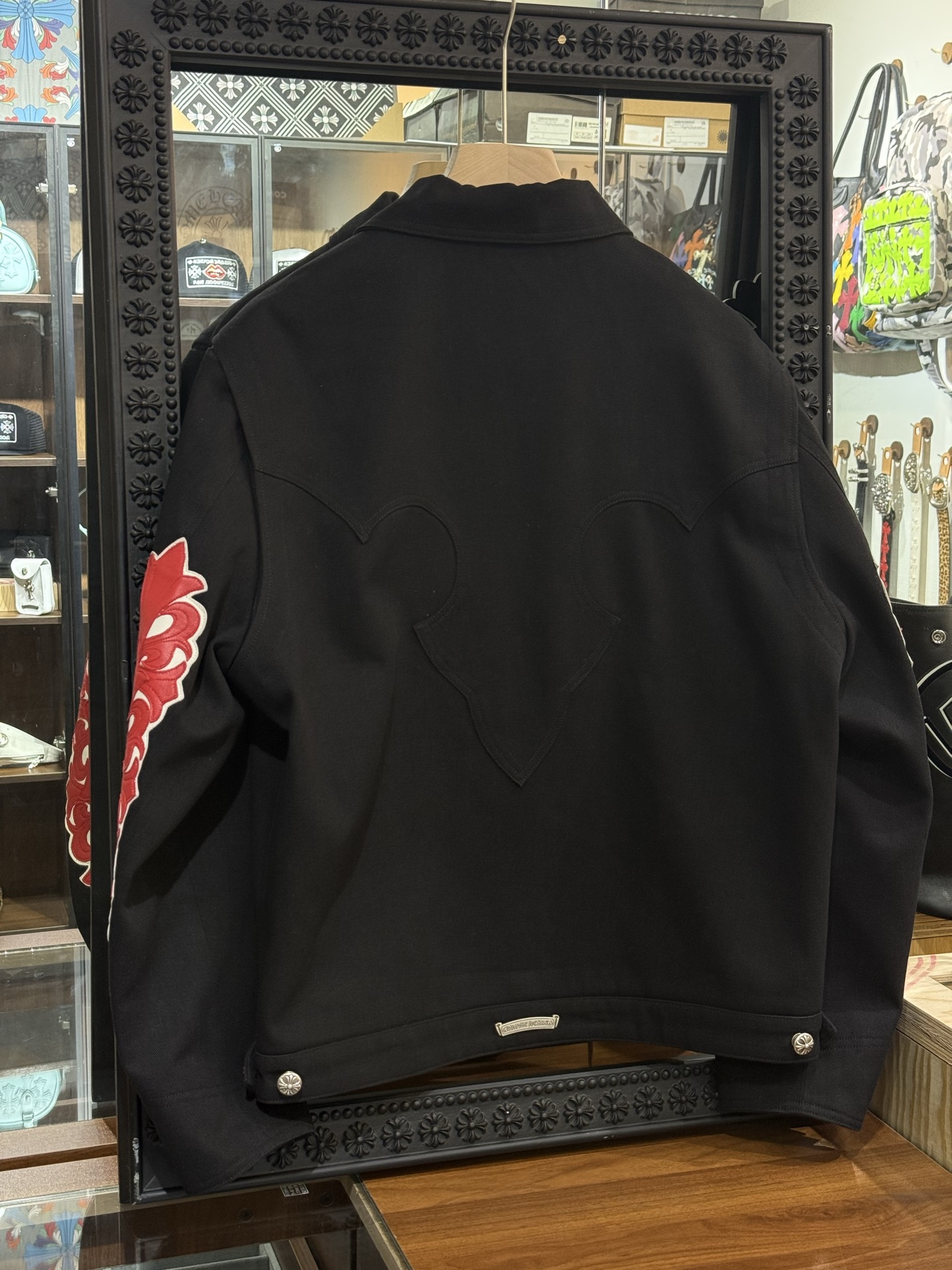 Chrome Hearts Double Floral Arm Vine and Flame Denim JacketIncredibly stylish on, a high-end custom pieceSizes: S-XXL