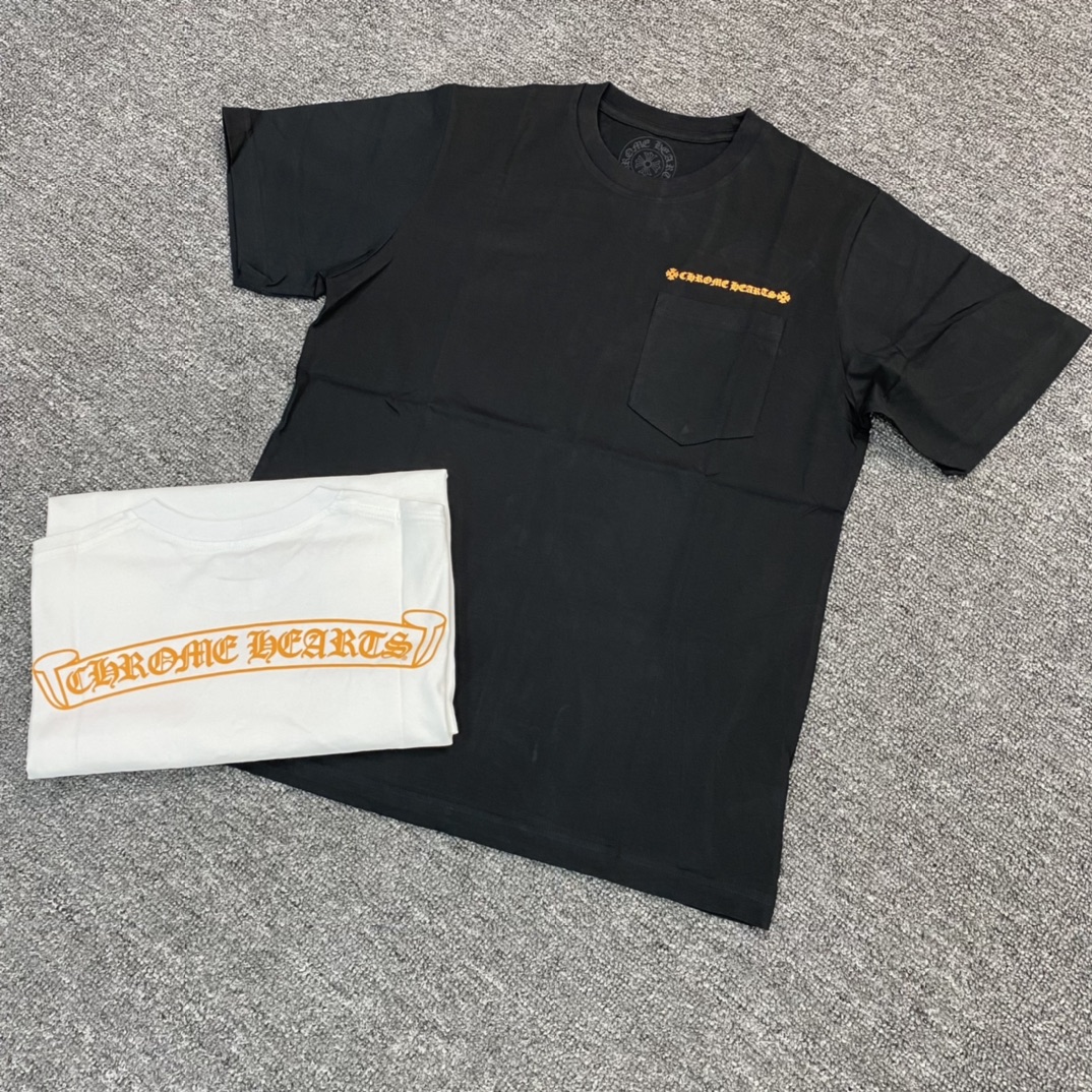 Chrome Hearts Miami Exclusive Orange Roller Short-Sleeve T-ShirtFurniture: Custom-woven and dyed 40% count 230g pure cotton, single-sided reactive dyeing. The entire garment features a hand-printed thermosetting ink, resulting in a slightly matte f