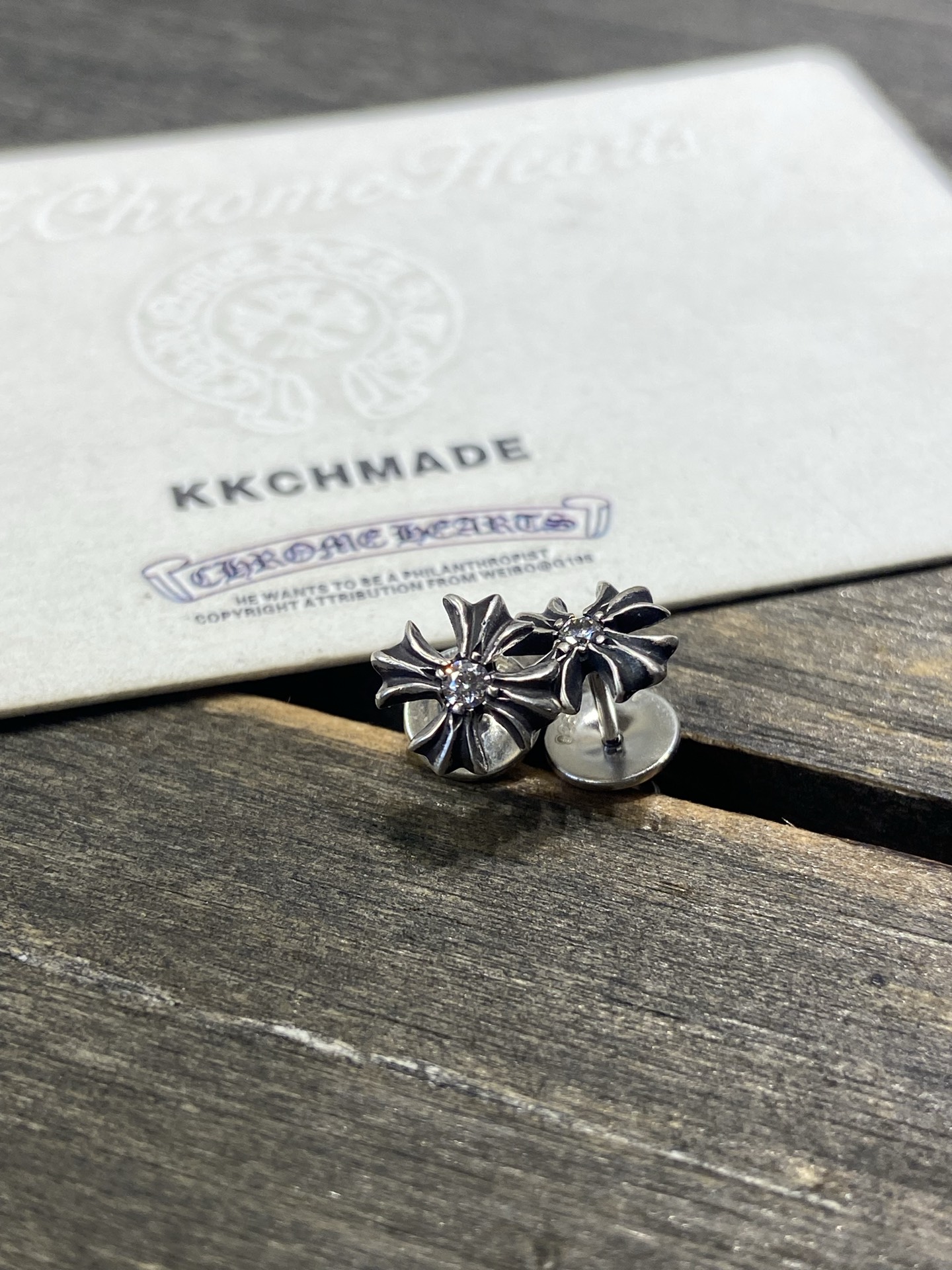 Customer order 🔝 Single diamond square cross flower earrings VVS setting