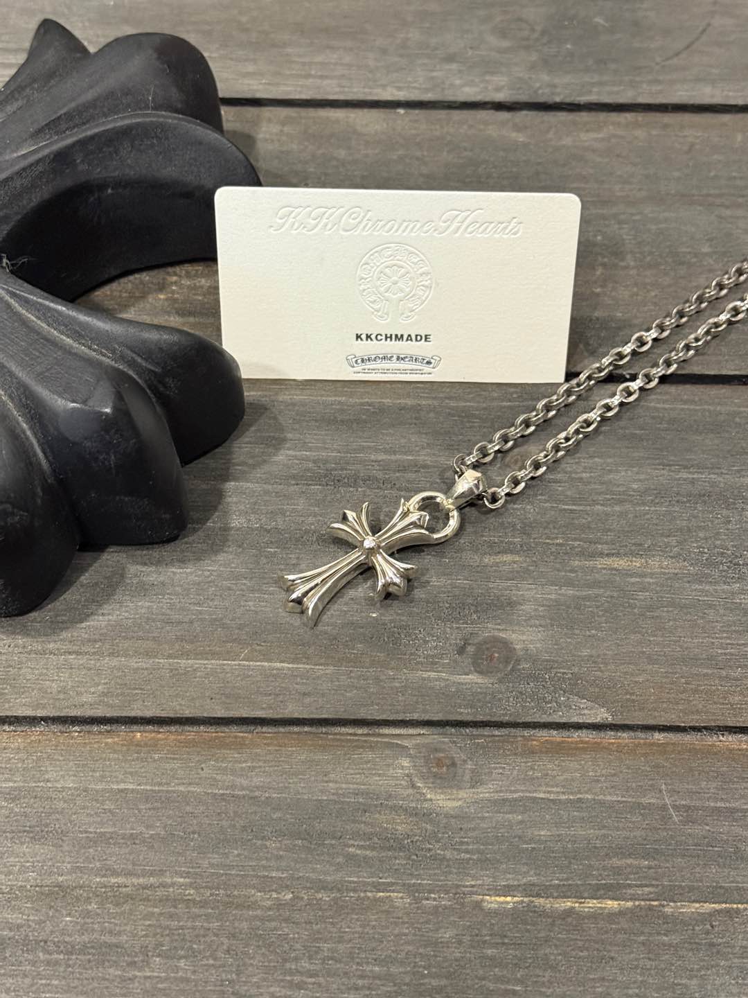 Customer order: teardrop cross + PP letter chain