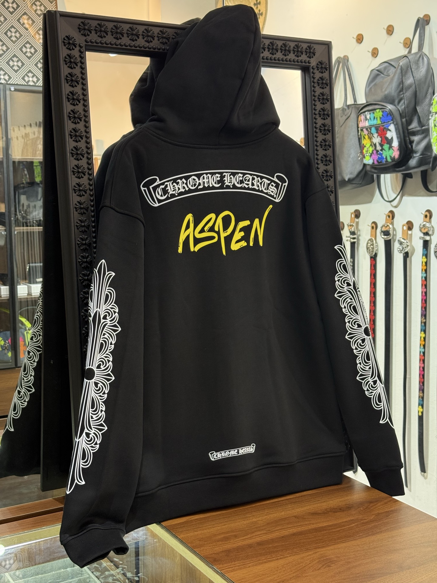 Chrome Hearts Aspen Limited Edition Graffiti Scroll Floral Sleeve Zipper HoodieSize: S M L XL