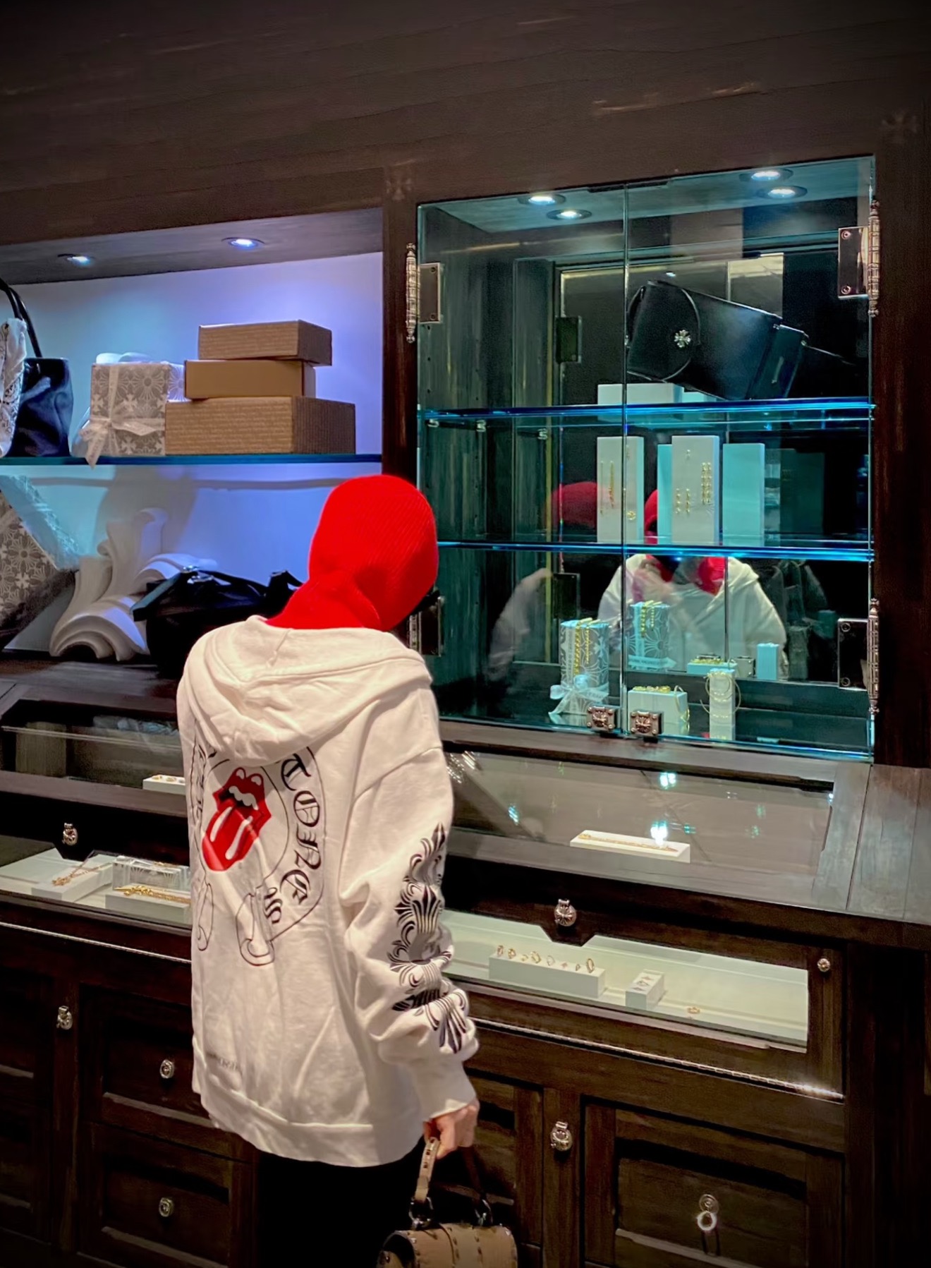 Chrome Hearts Rolling Stone Red Tongue Collaboration Zip-Up HoodieSizes: S M L XL