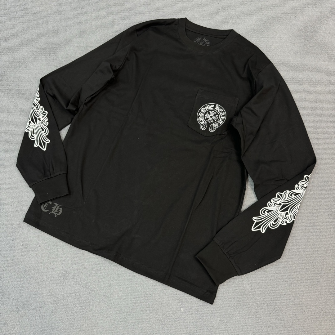 Chrome Hearts CH City Limited Edition Long-Sleeve Shirt. Made with 180g pure cotton fabric, finished with imported ink 3D printing. Distinguishes from other versions on the market with incorrect color matching. In stock and ready to ship.Sizes: S, M