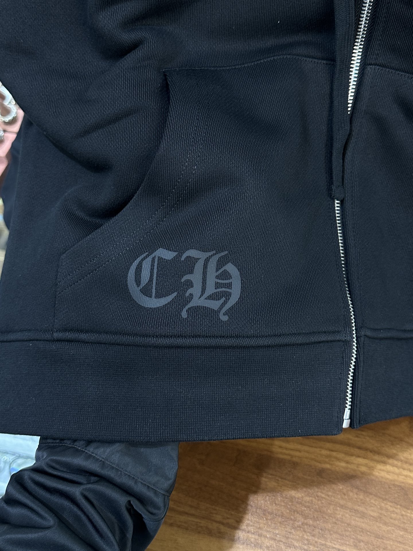 Chrome Hearts Horseshoe Vine Floral Sleeve Profanity Zipper HoodieSize: S M L XL