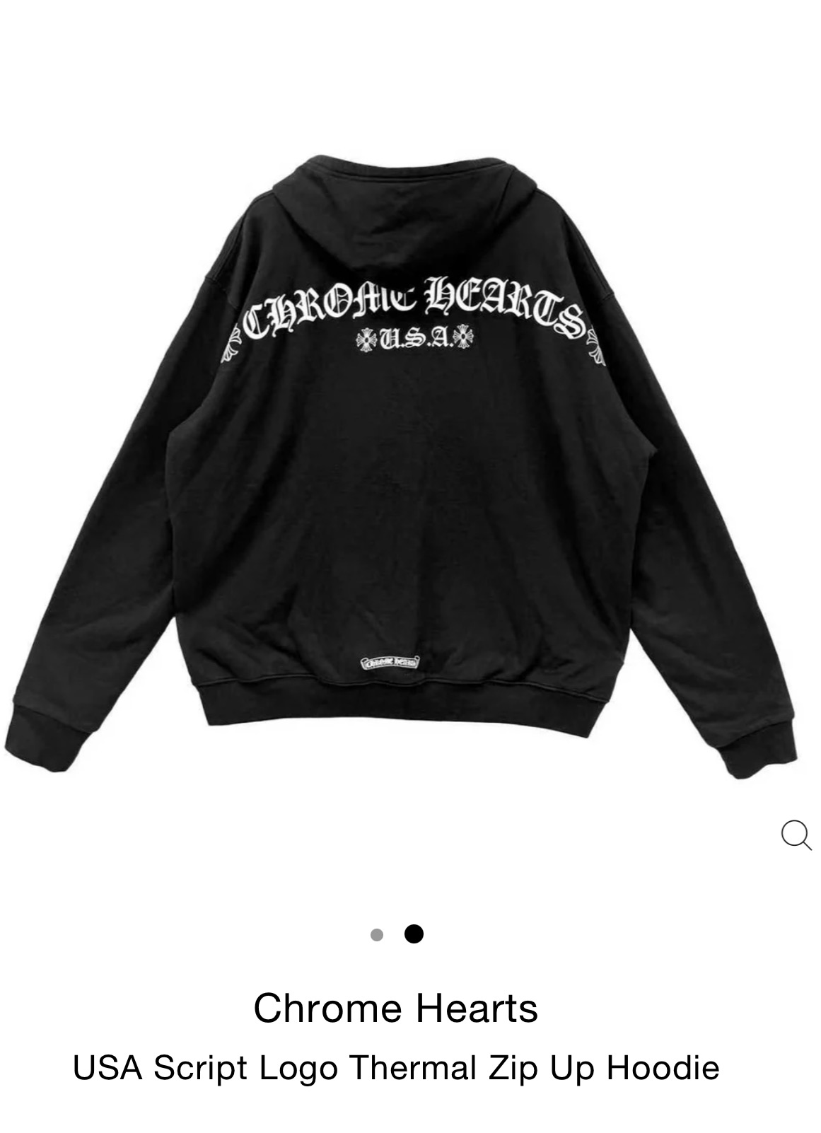 Chrome Hearts USA Exclusive Zip-Up Sweatshirt with Sanskrit Logo on the BackSize: S M L XL