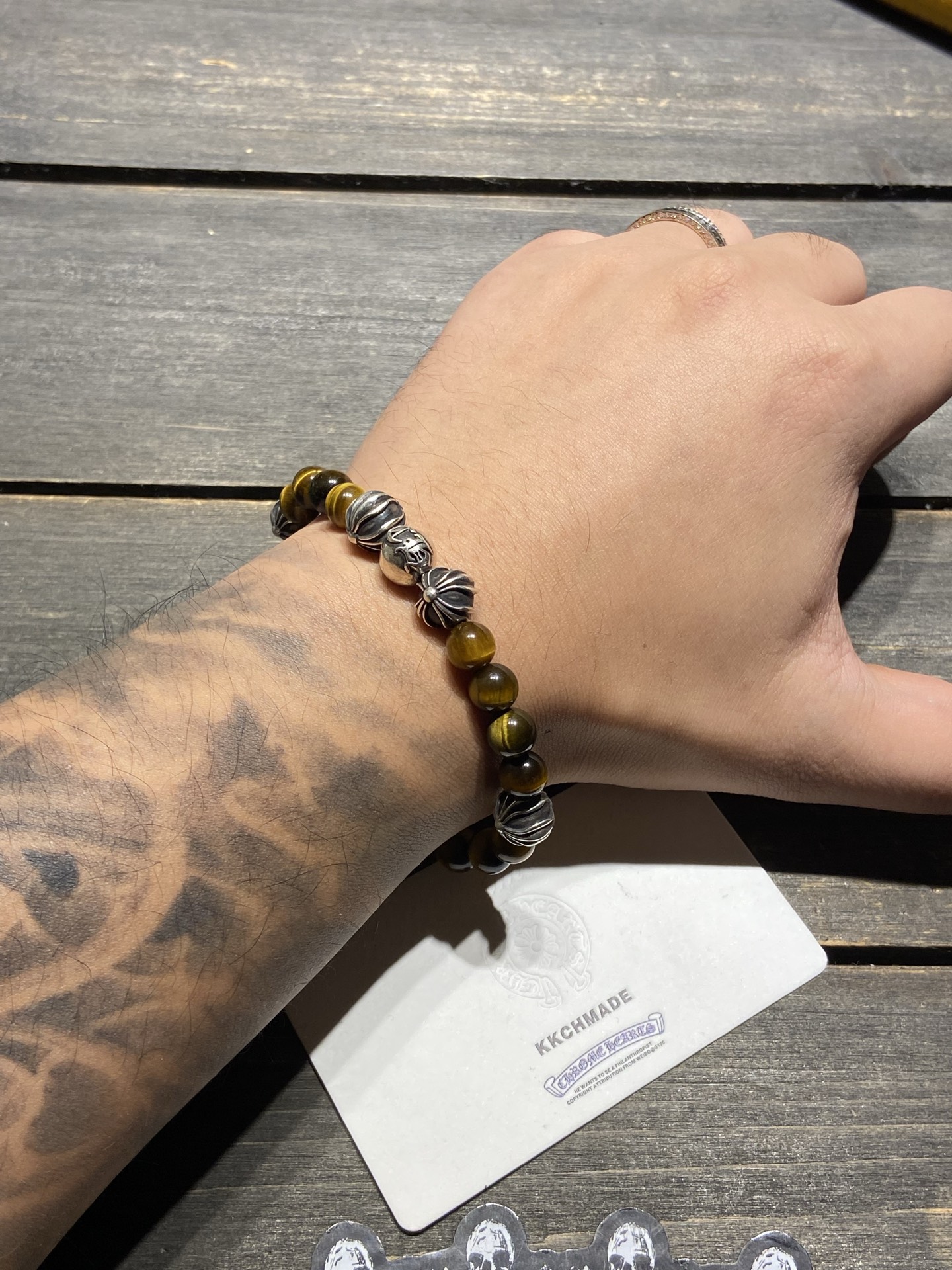 Customer order: Tiger's Eye 8 Silver Bead Bracelet