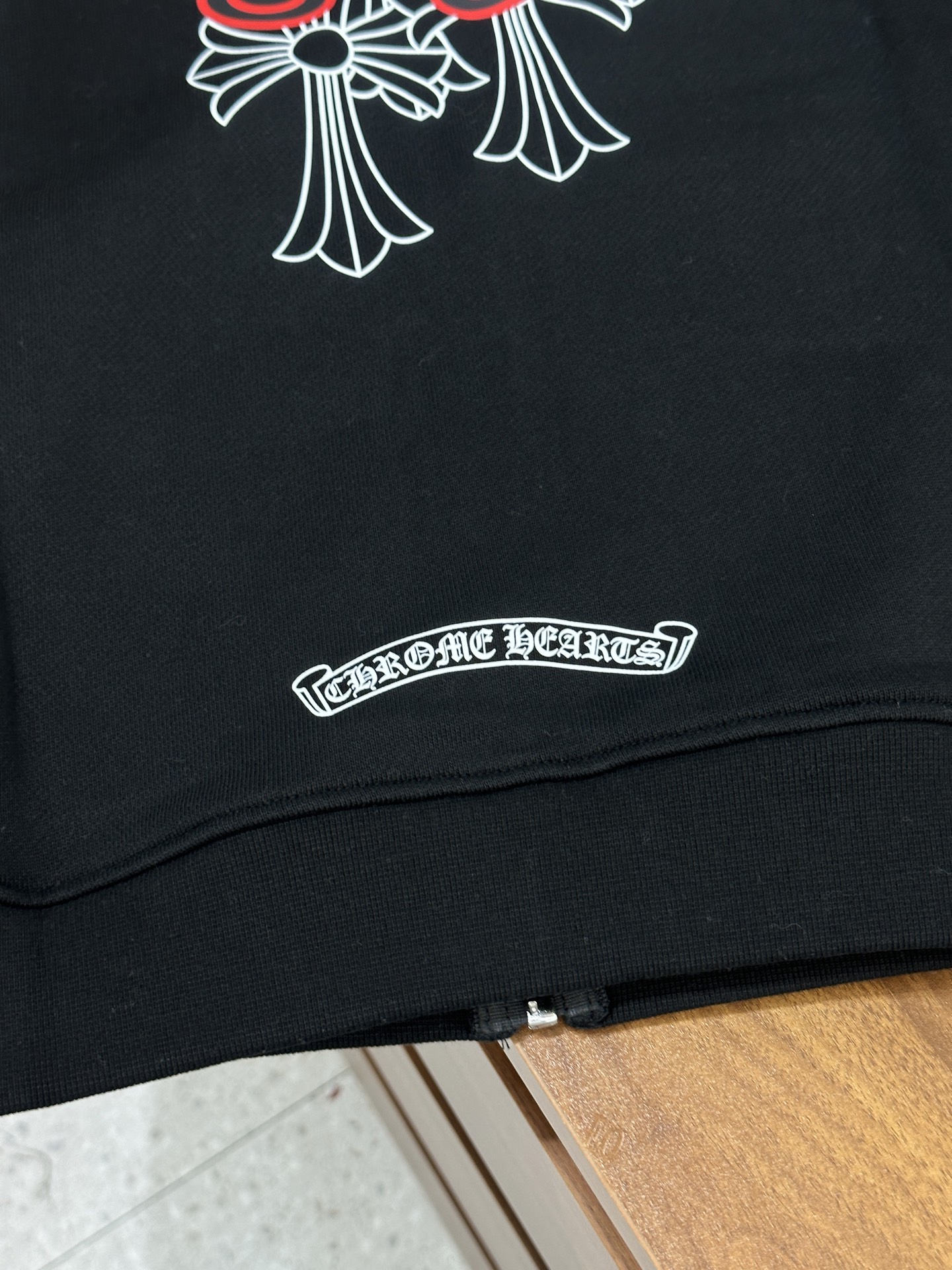 Chrome Hearts Red Horseshoe Phantom Cross Print Zip-Up Sweatshirt JacketSize: S M L XL