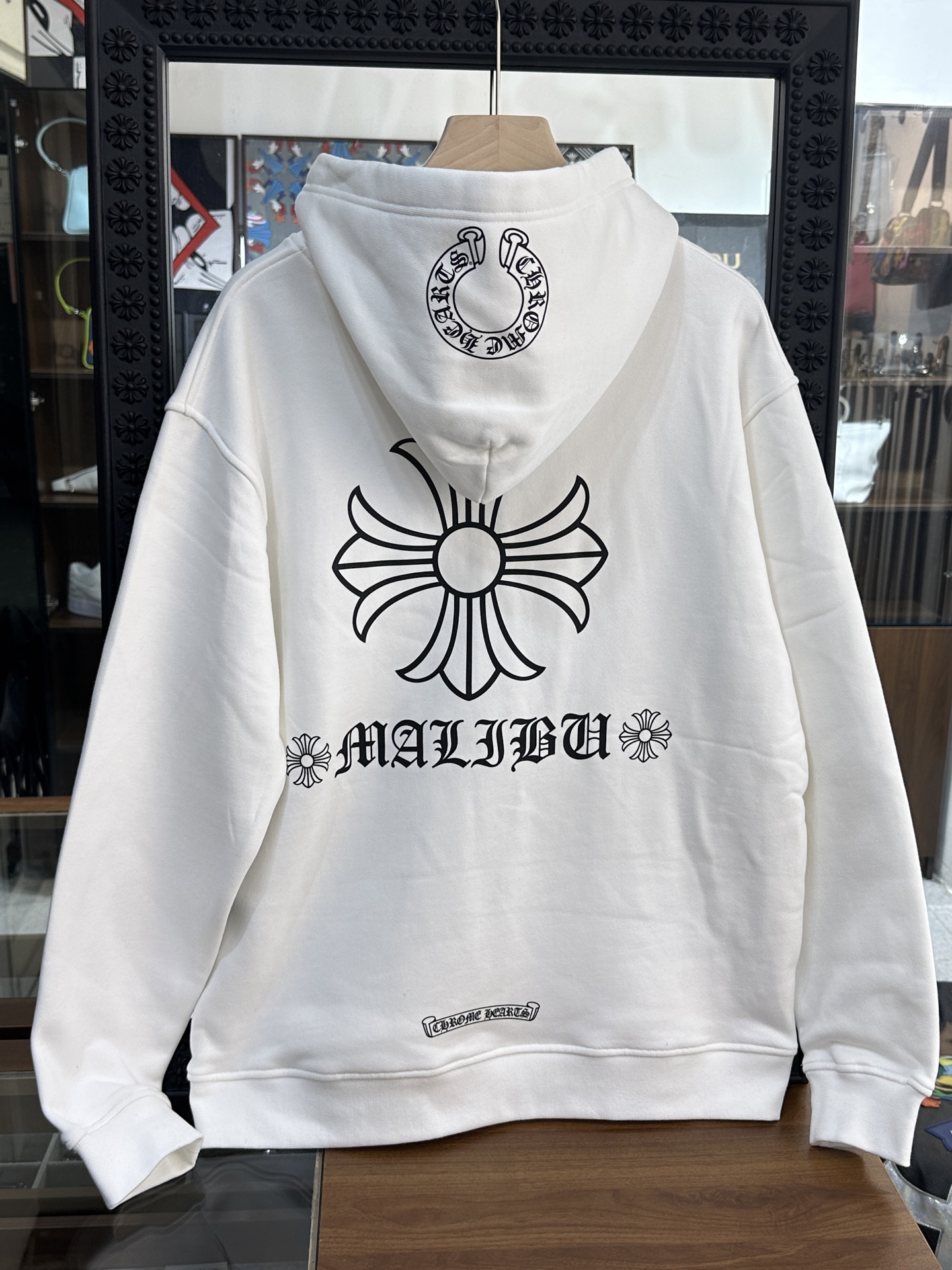 Chrome Hearts Malibu Limited Edition Cross-Patterned Horseshoe Thick Hooded SweatshirtSize: S M L XL