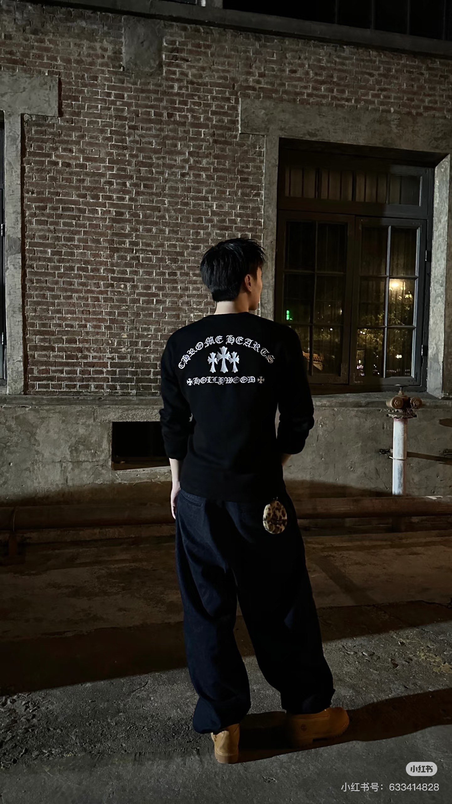 Chrome Hearts Embroidered Cross Letter Black Waffle Sweatshirt, Double-Layer Thick Fabric, Same Style as Original. Sizes S-XL