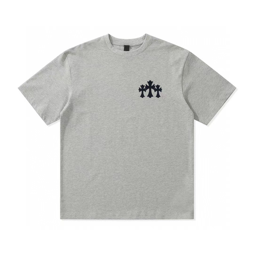CH 25SS New Grey Flocked Short-Sleeve T-Shirt