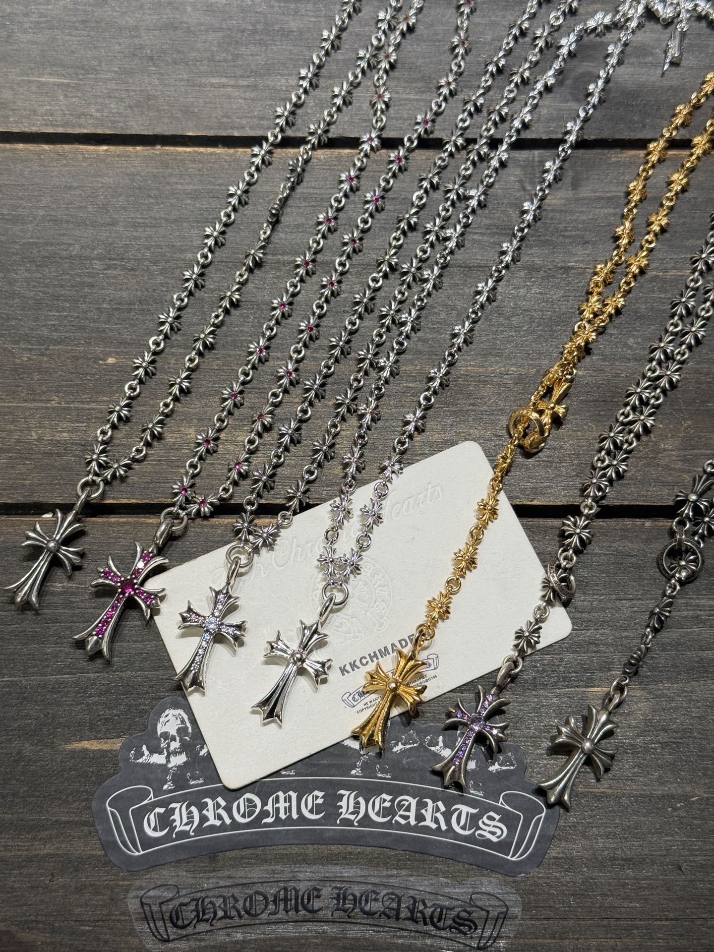 Tiny E cross chain family photo 🈴Binding/Adjustable chain