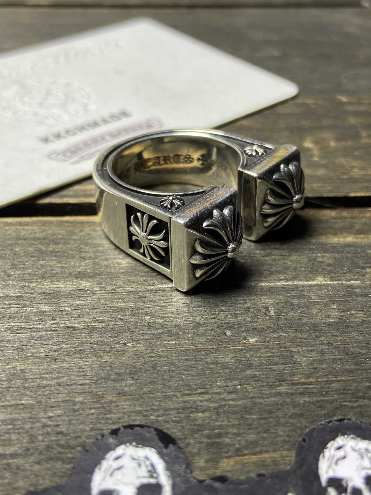 Customer order 🔝 Double flower cross open ring