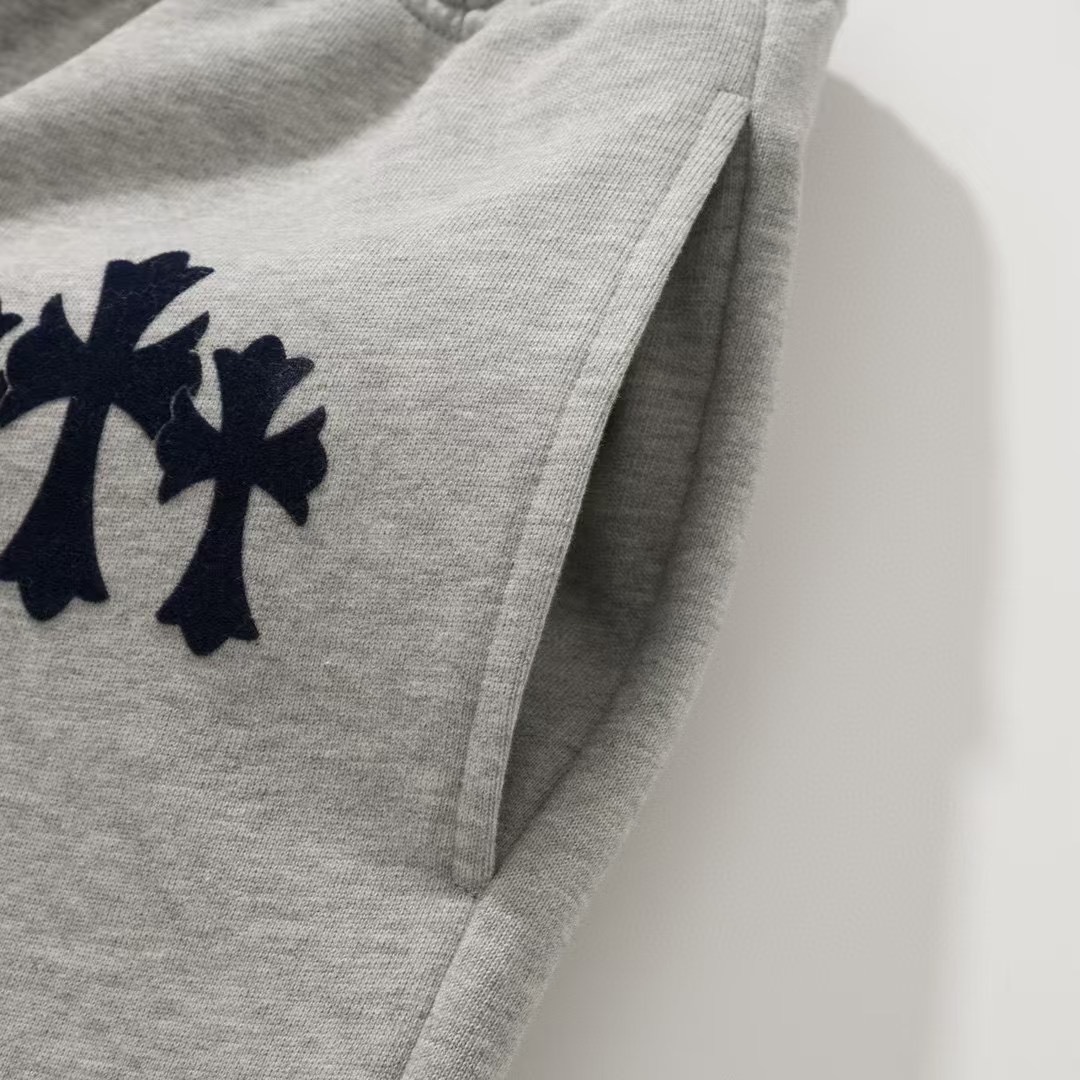 CH 25SS New Grey Flocked Long Sweatpants