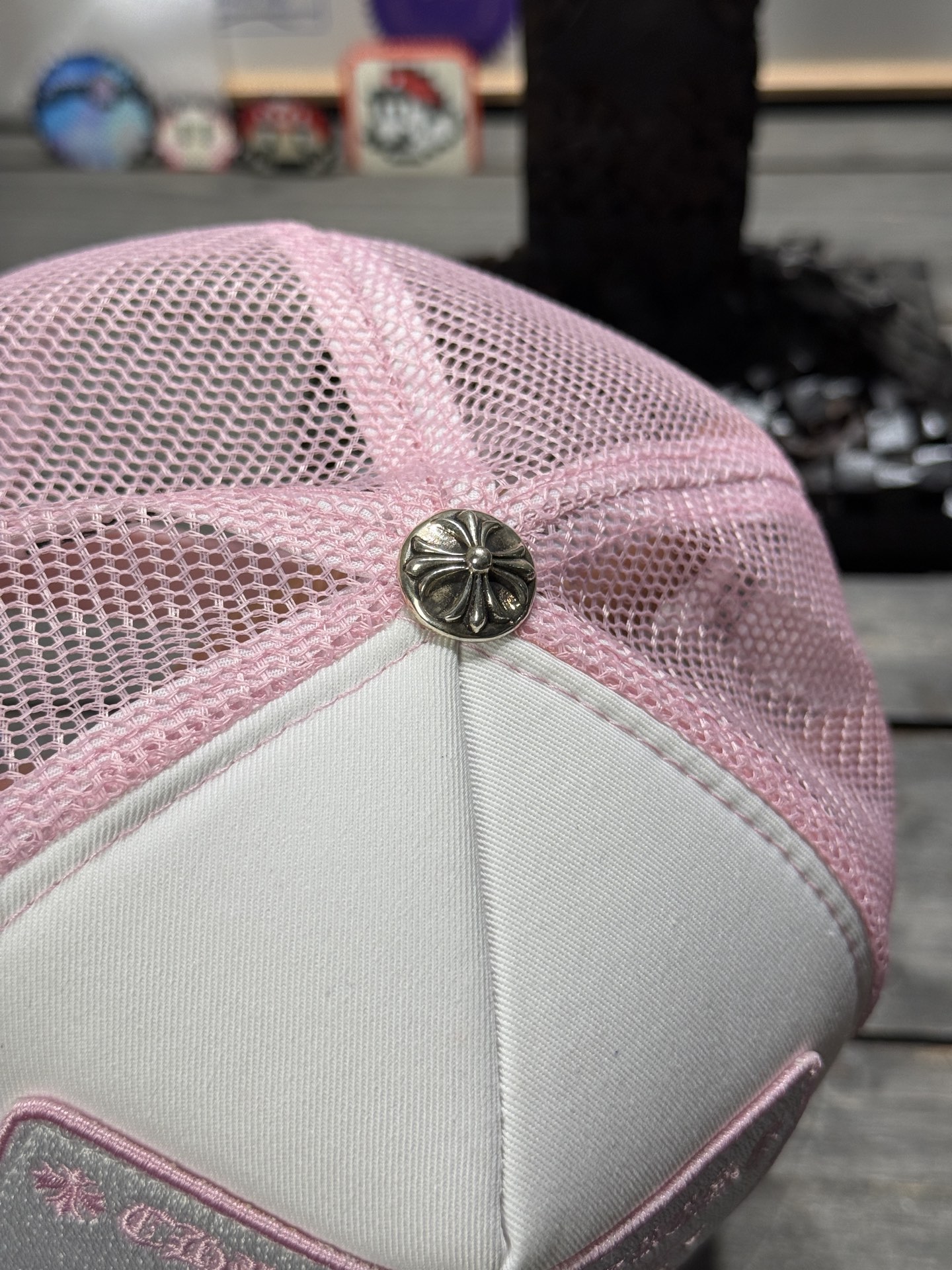 Custom-ordered CH Pink Logo Baseball Cap with Sterling Silver Buckle and Top-Quality Stitching
