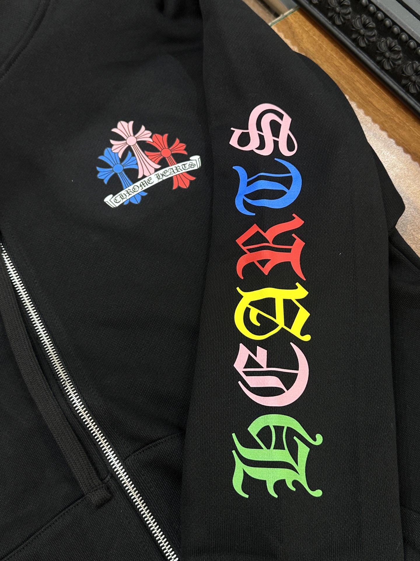 Chrome Hearts Colorful Cross Black Zip-Up JacketSize: S M L XL