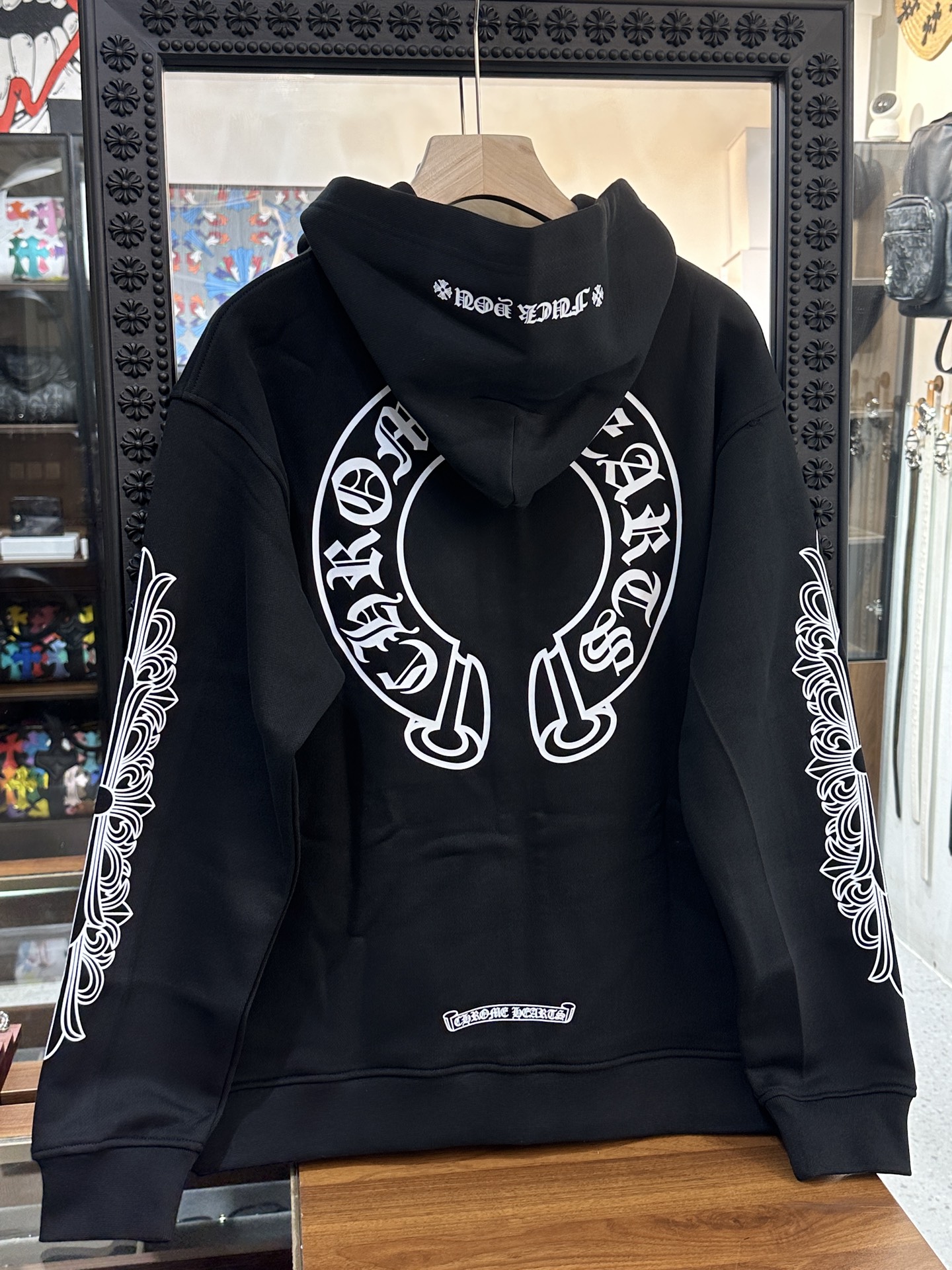 Chrome Hearts Horseshoe Vine Floral Sleeve Profanity Zipper HoodieSize: S M L XL