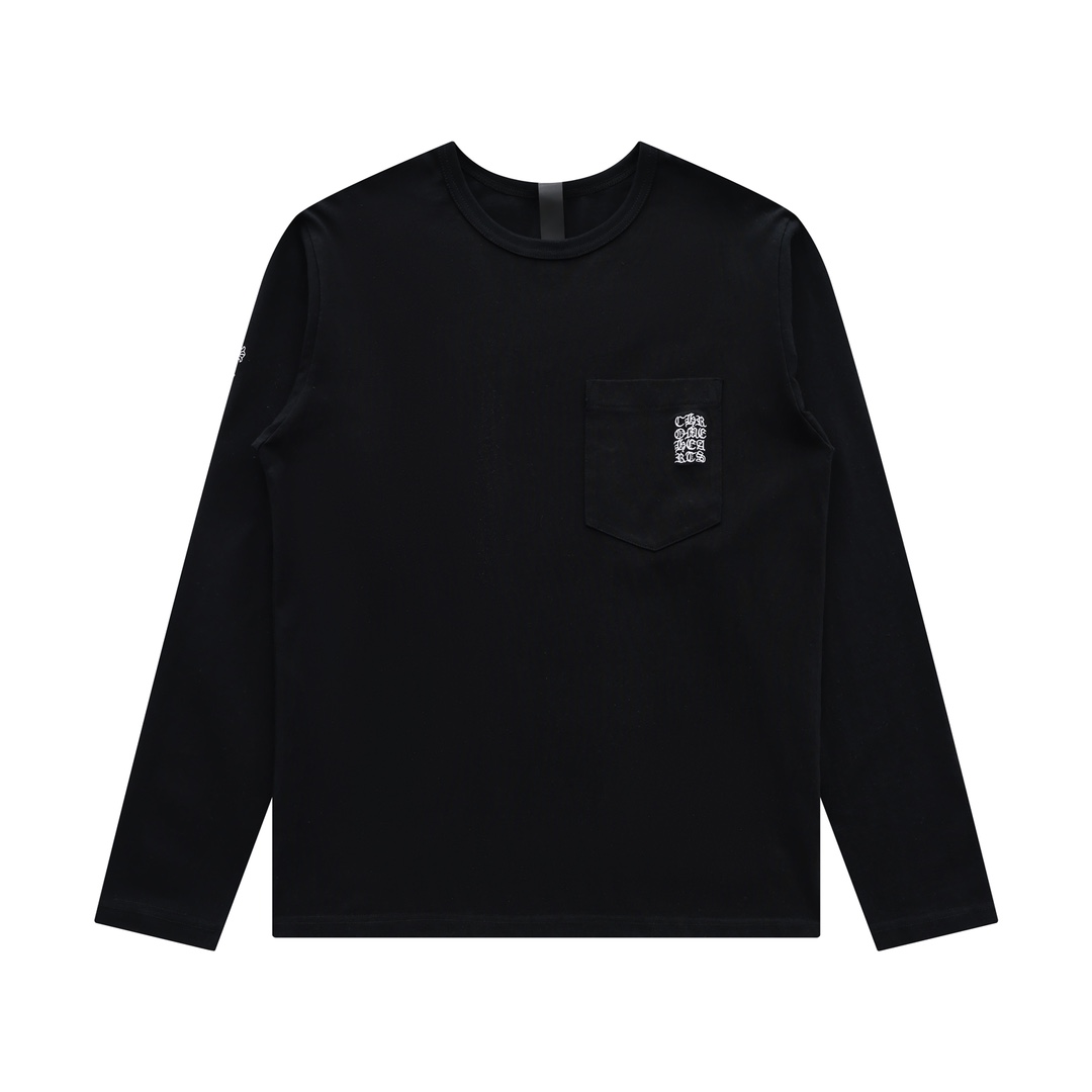 CH New Embroidered Logo Long-Sleeve Shirt. Available in two colors and all sizes. Made of 190g 100% cotton (210g after washing). Embroidery is done on imported TAJIMA machines. Custom genuine leather cross and logo. Custom accessories. Excellent work