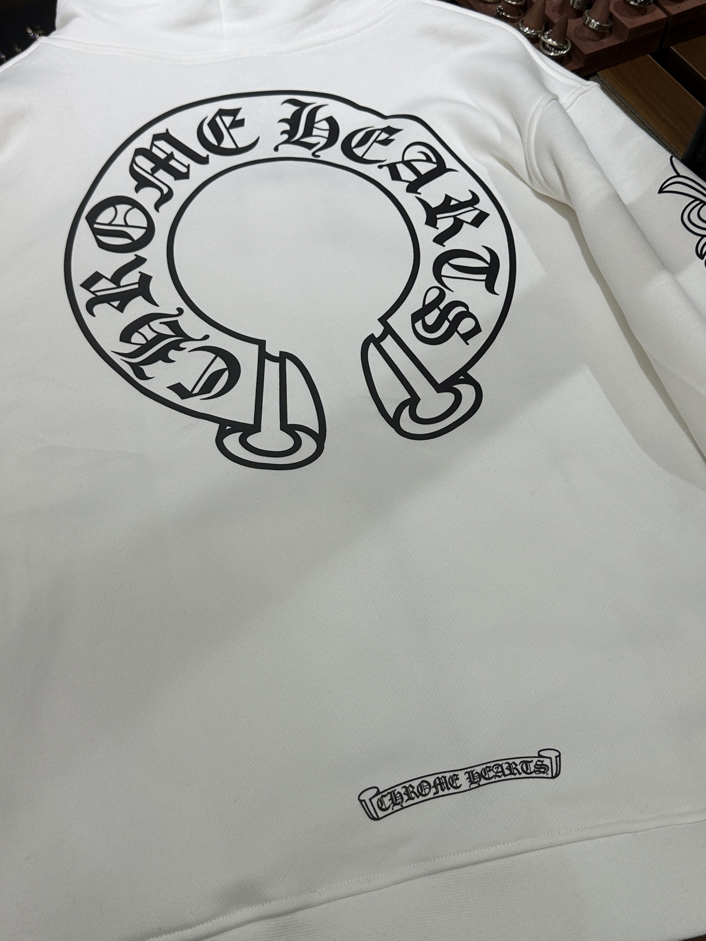 Chrome Hearts classic horseshoe double floral sleeve zip-up hoodie