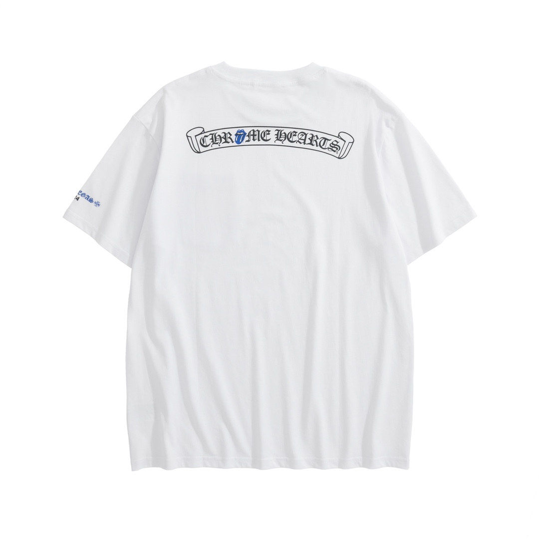 CH Chrome Hearts Las Vegas Limited Edition Rolling Stones T-ShirtMaterial: 200g 21S fine cotton plain weave. Printing involves nearly ten film prints, all using imported materials and produced on an oval machine to ensure stability. Custom silver la