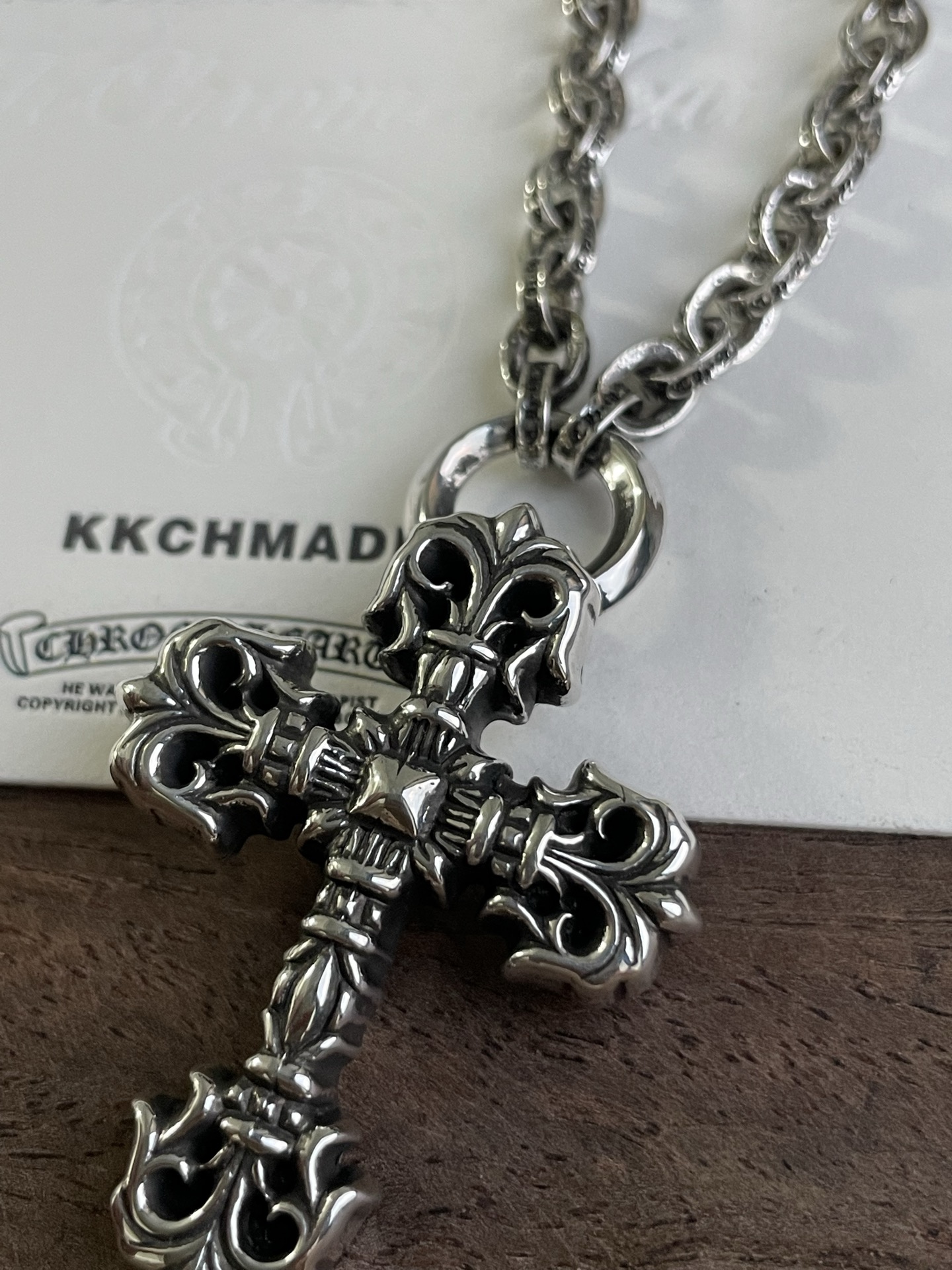 Customer order 🔝 Flame Cross + Letter Chain Binding Style