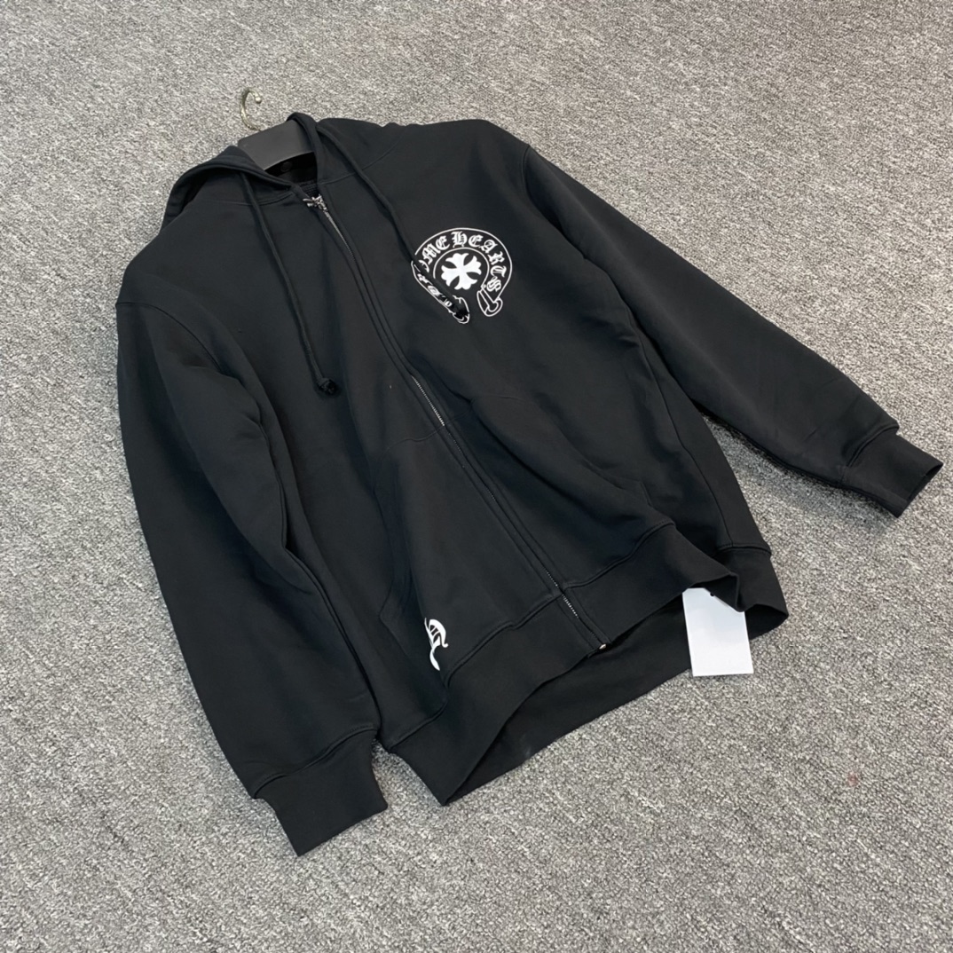 Chrome Hearts Classic Sanskrit Letter Zip-Up SweatshirtMade of 42-count 380g pure cotton, featuring a custom antique silver zipper pull, imported ink printing for a three-dimensional effect, complex colors, and high cost. Perfectly customized to ord
