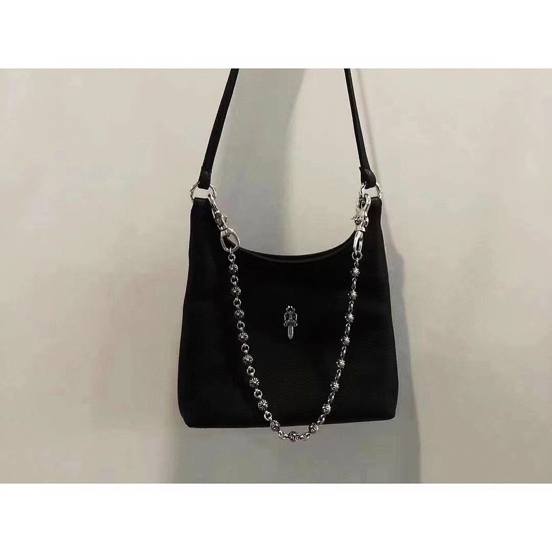 Chrome HeartsCross Flower Ball Bag Chain - Vintage QualityAuthentic Pattern - Authentic Antique Engraving & Oxidation TextureSteel Mold Pattern - Total Length (including lobster clasp): 65cm - Weight: 160g - Entirely 925 Sterling Silver - Material