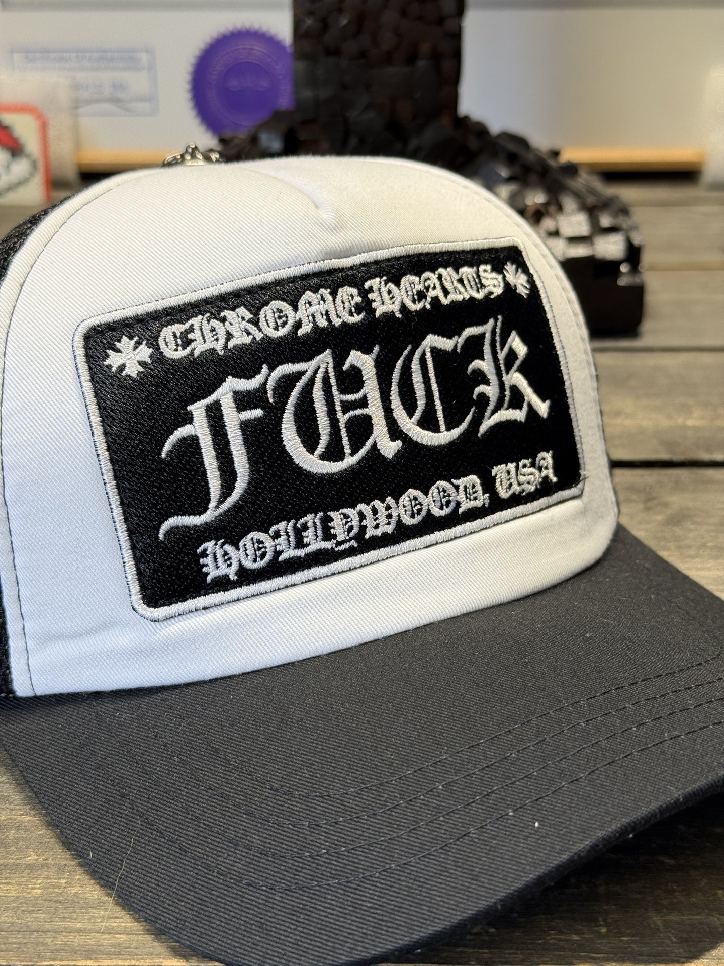 Custom-ordered FU#K Logo Baseball Cap with Sterling Silver Buckle and Premium Car Emblem