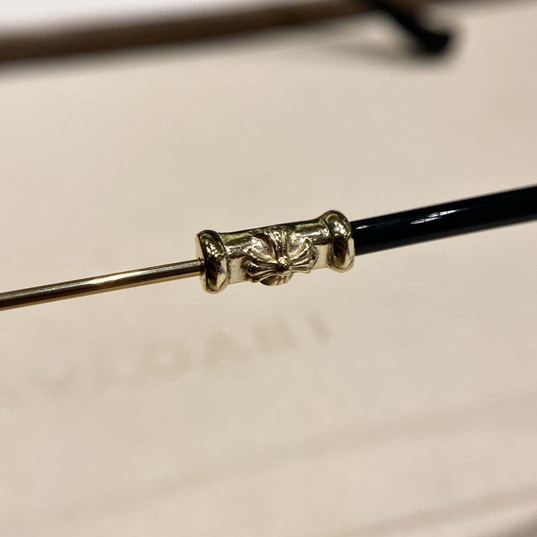 Chrome Hearts BUBBA II-A Black & Gold Limited Edition EyewearOriginal Top-Tier Version with Silver Accessories 1:1