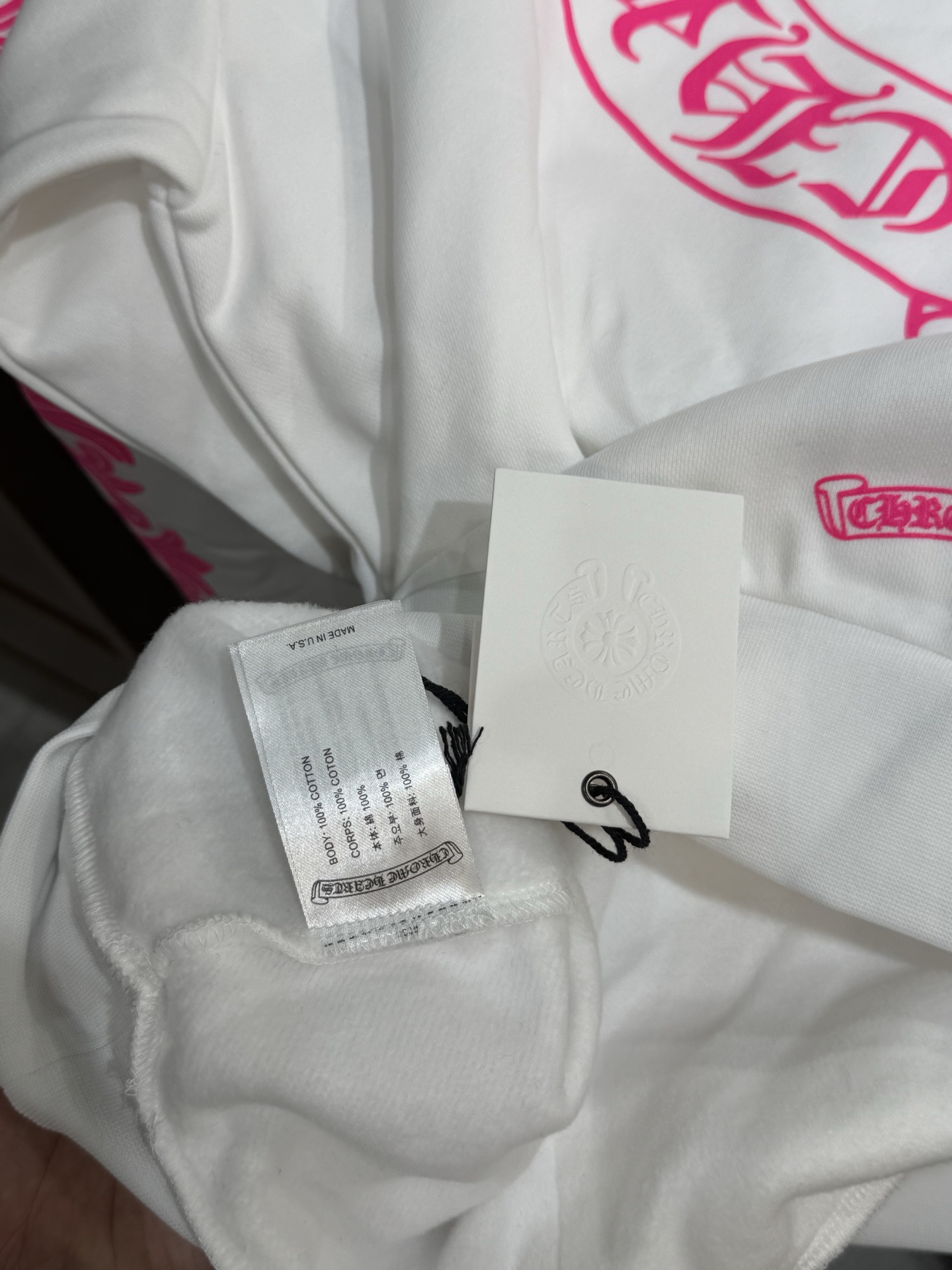 Chrome Hearts Pink Horseshoe Flower Sleeve Hooded Zip-Up SweatshirtSize: S M L XL