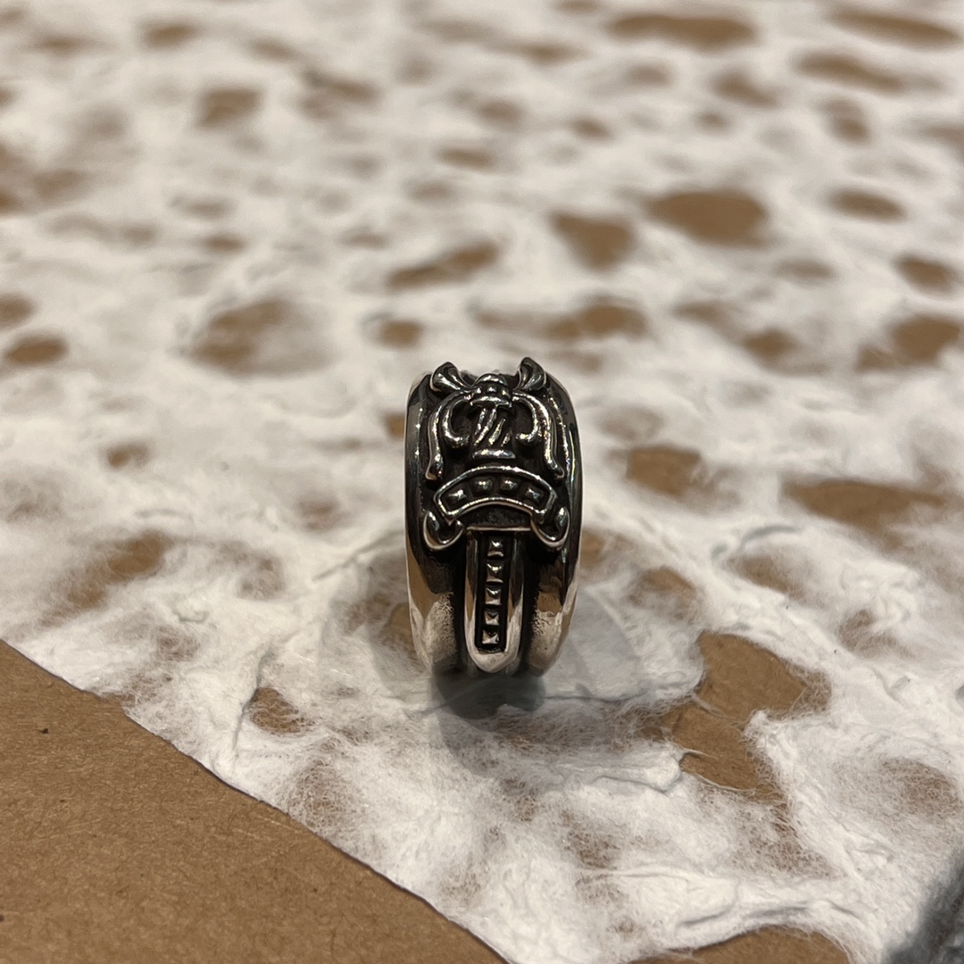 Chrome Hearts Sword, Dagger, and Ring - Unbeatable Engraving, Handmade Version, Every Line Asymmetrical, Perfectly Replicating the Original Item's Details.